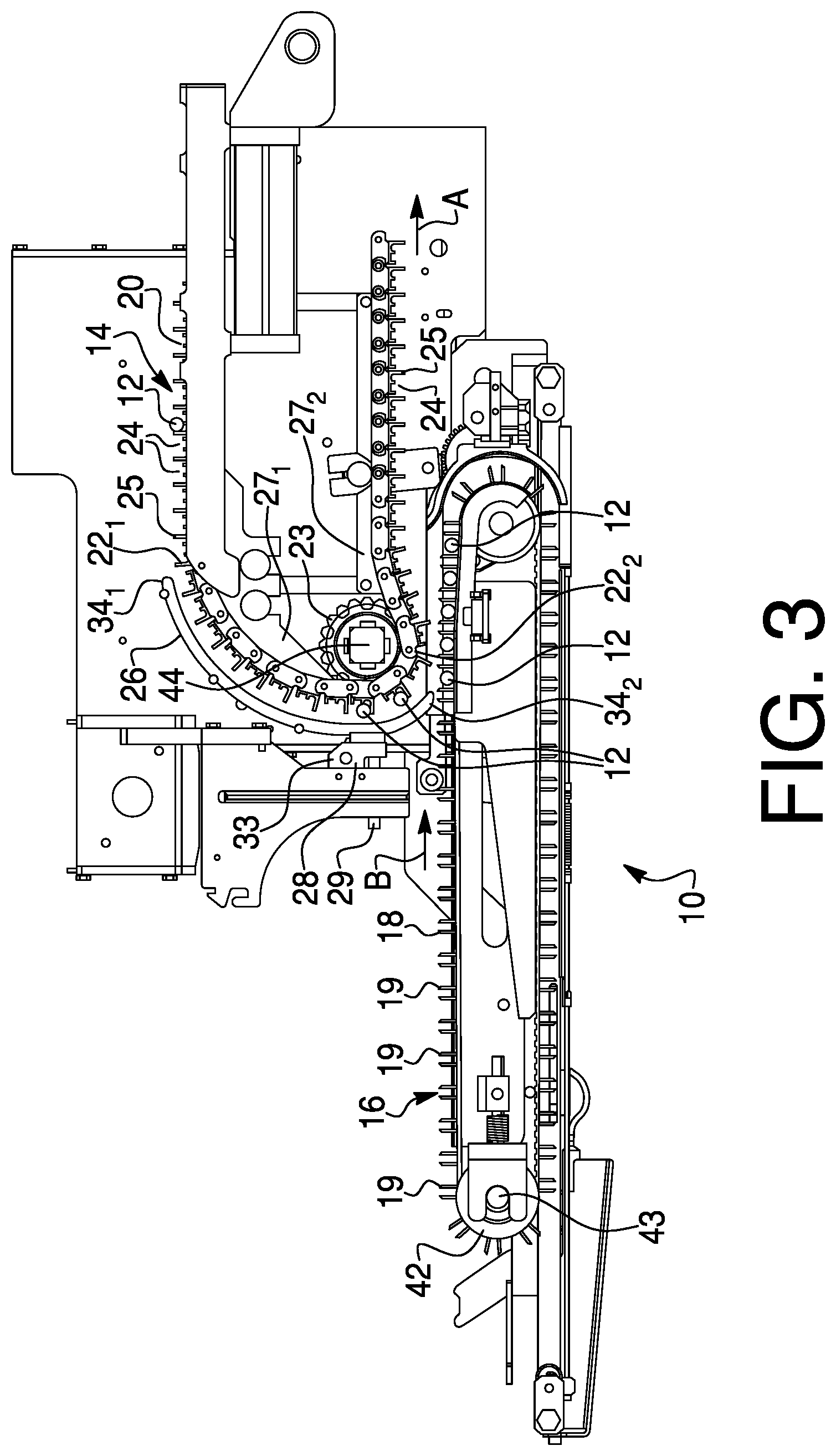 Patent US12139348 Figure 5 – Direct transfer loading apparatus for tubular food articles and method of operation