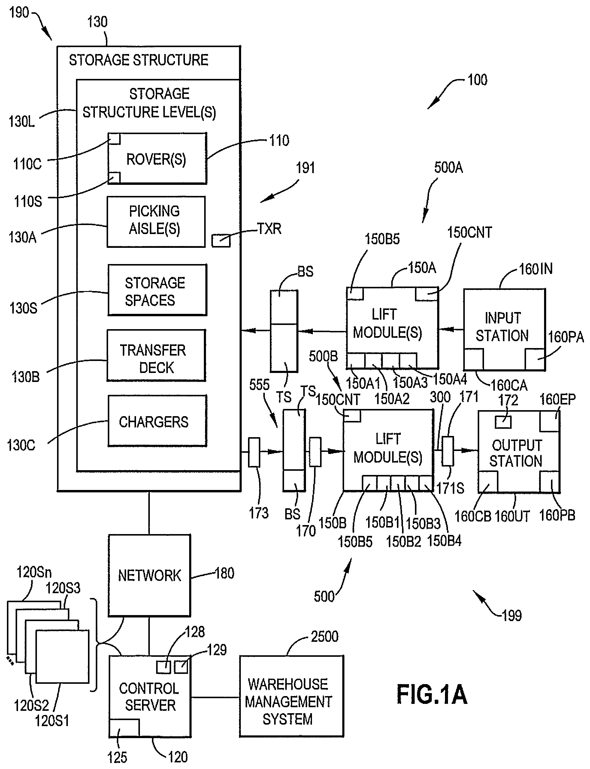 Patent US12139349 Figure 1 – Vertical sequencer for product order fulfillment