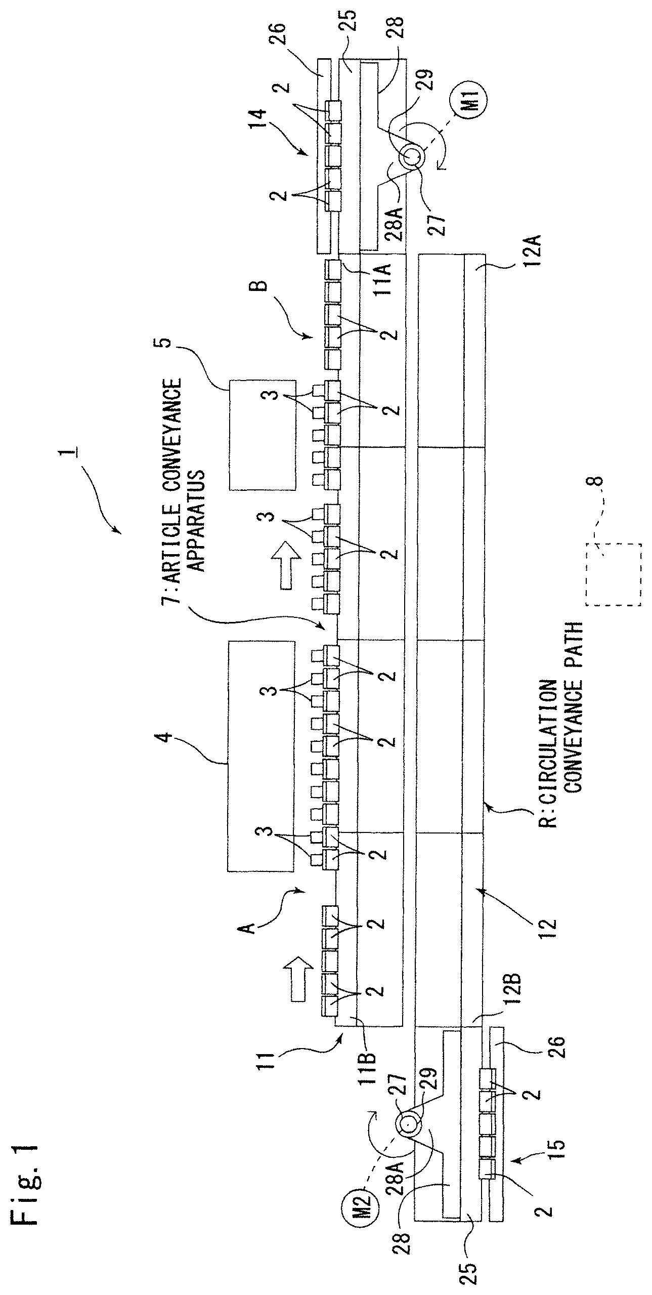Patent US12139353 — Article conveyance apparatus — Figure 1