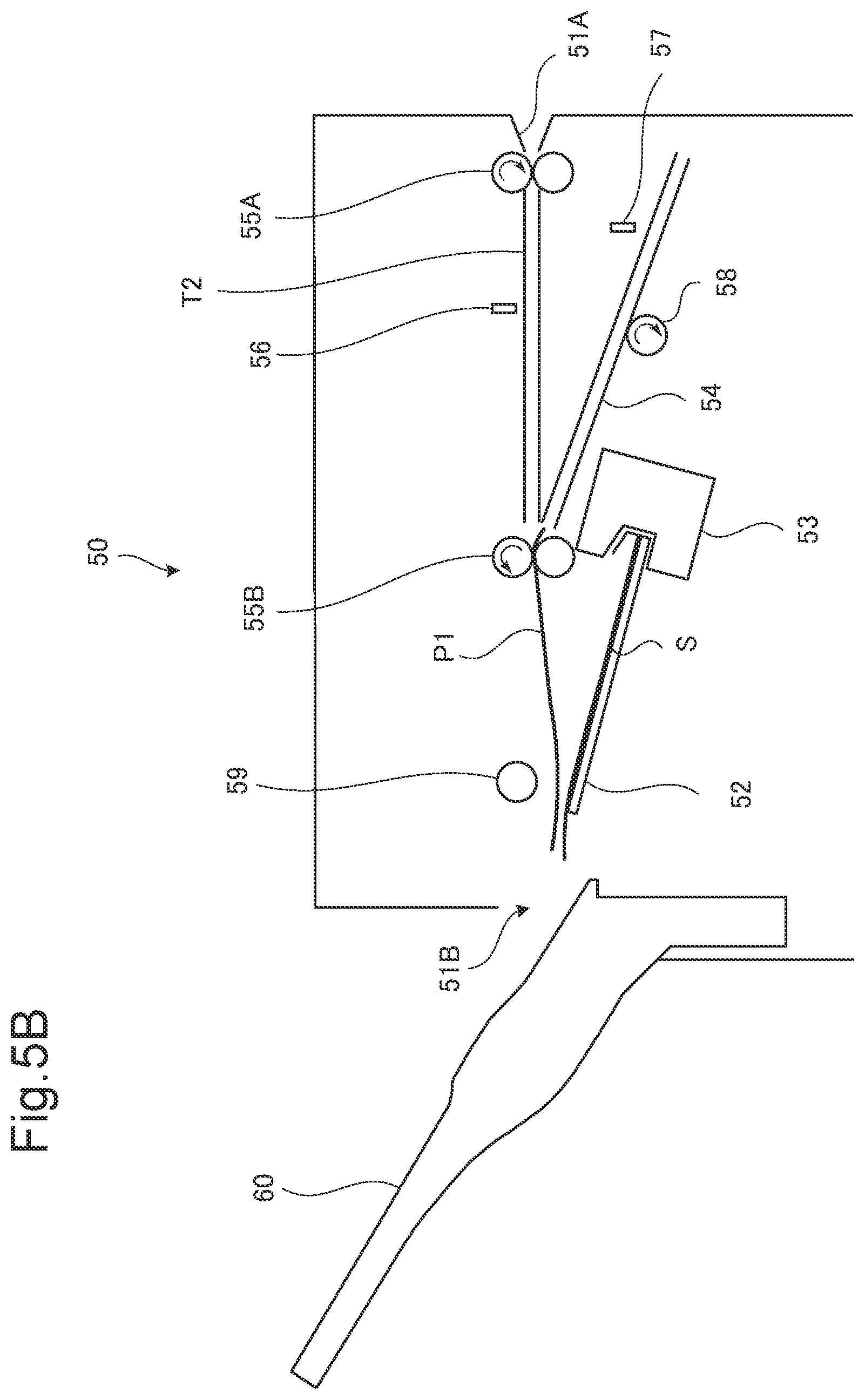 Patent US12139360 Figure 7 – Postprocessing device that transports preceding recording medium on sidetrack, with following recording medium transported along sheet transport path stacked on preceding one, to processing tray, and image forming system