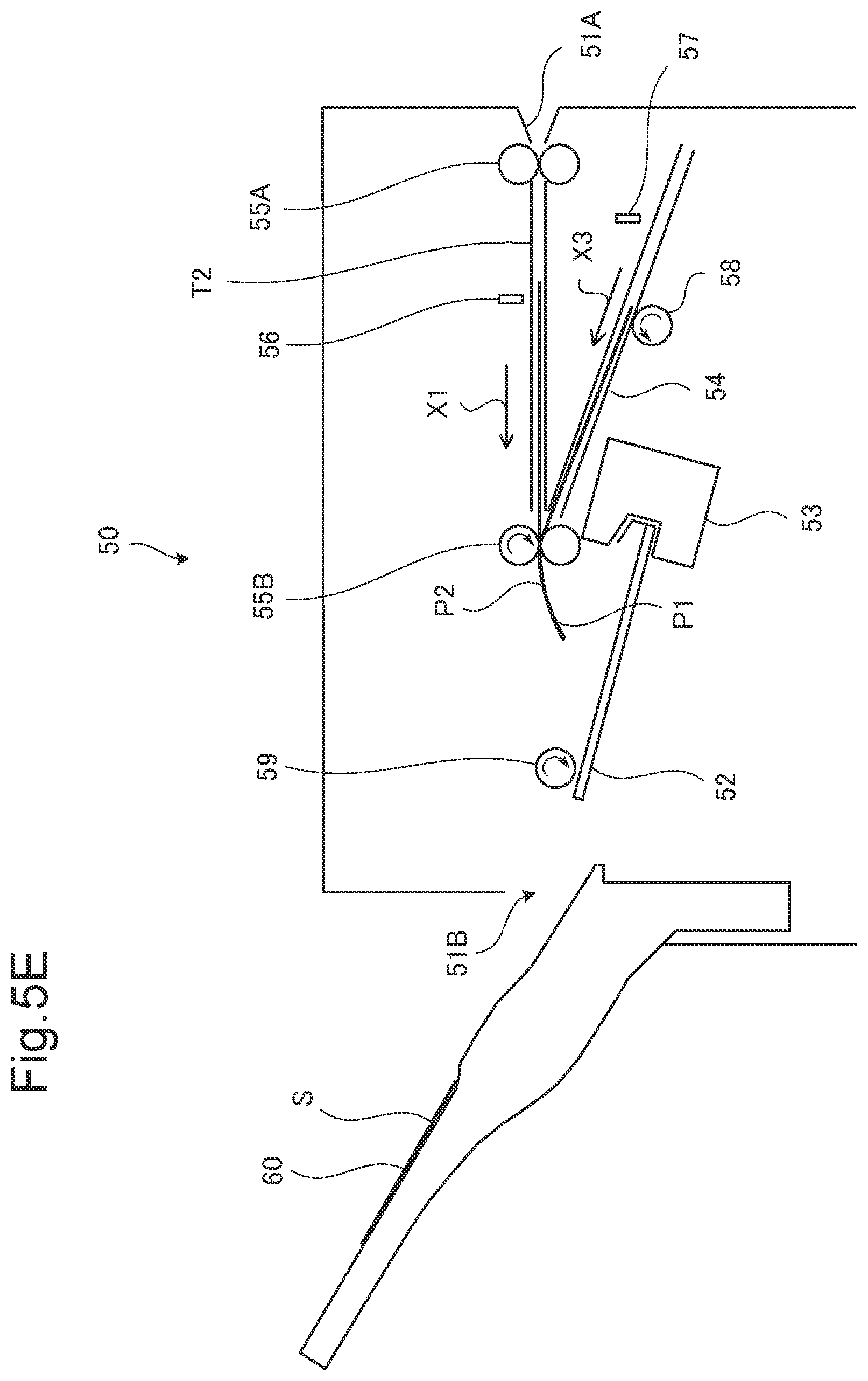 Patent US12139360 Figure 10 – Postprocessing device that transports preceding recording medium on sidetrack, with following recording medium transported along sheet transport path stacked on preceding one, to processing tray, and image forming system