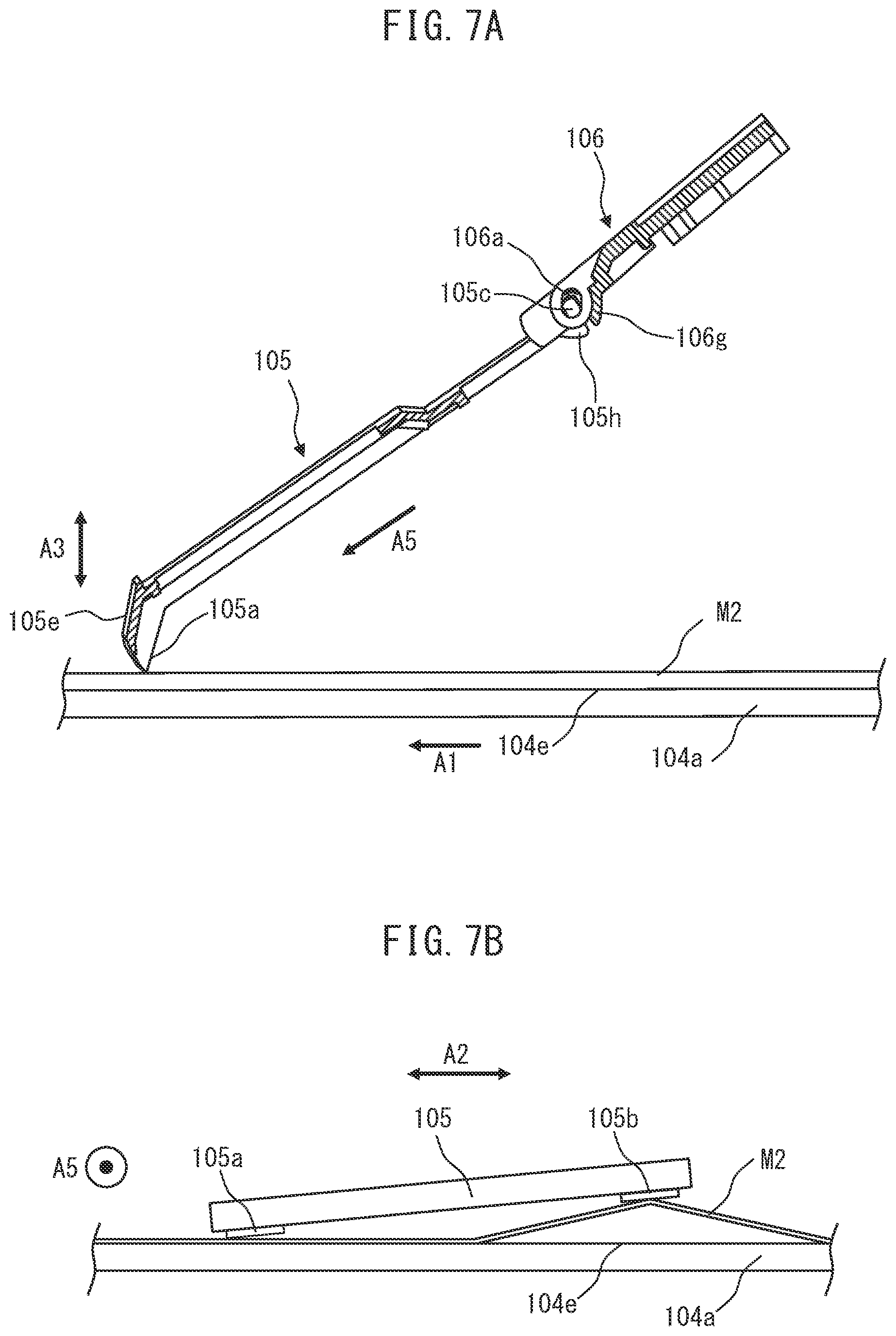 Patent US12139363 Figure 7 – Medium ejecting apparatus including medium regulating member provided so as to swing and pivot