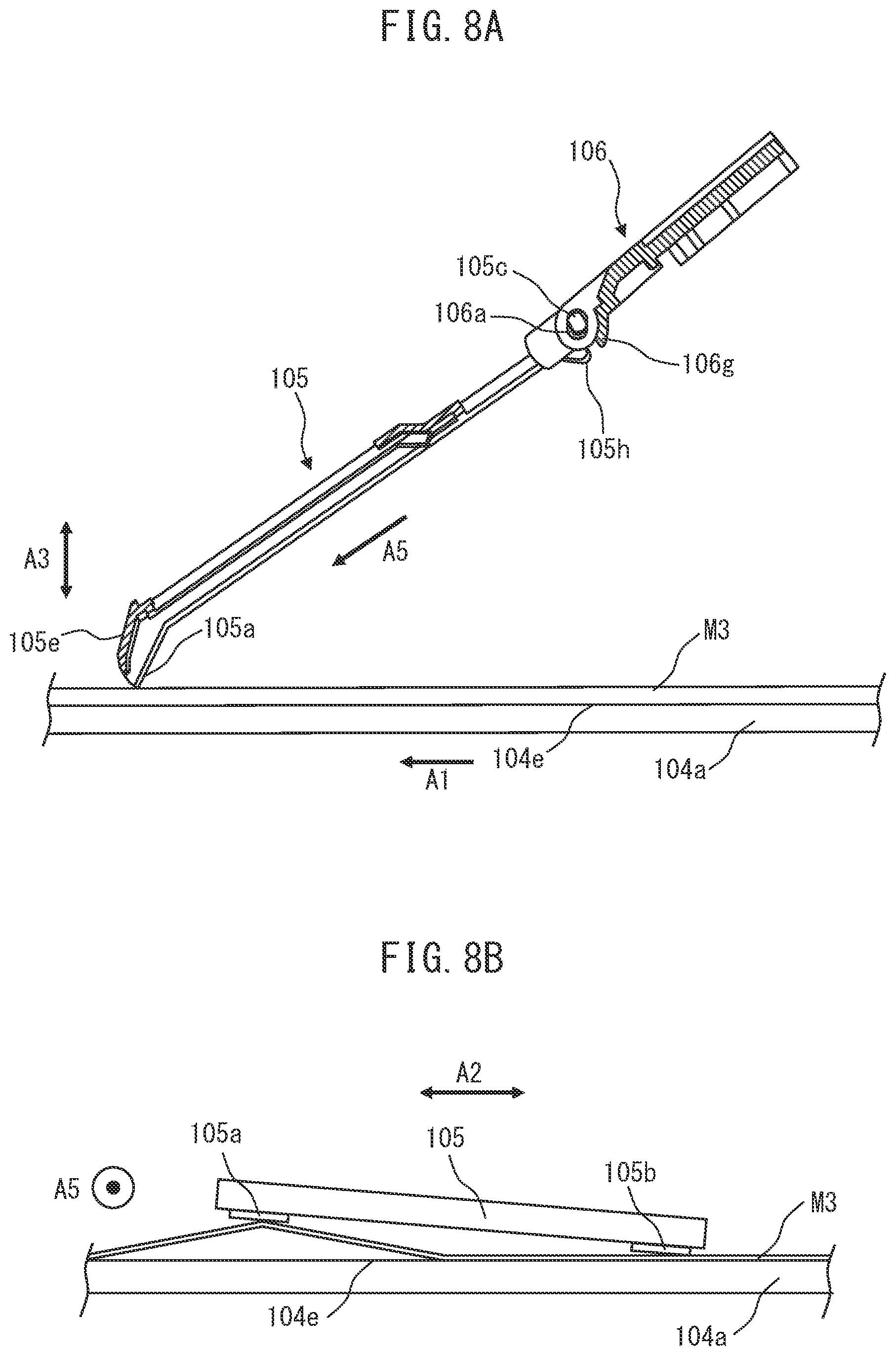 Patent US12139363 Figure 8 – Medium ejecting apparatus including medium regulating member provided so as to swing and pivot