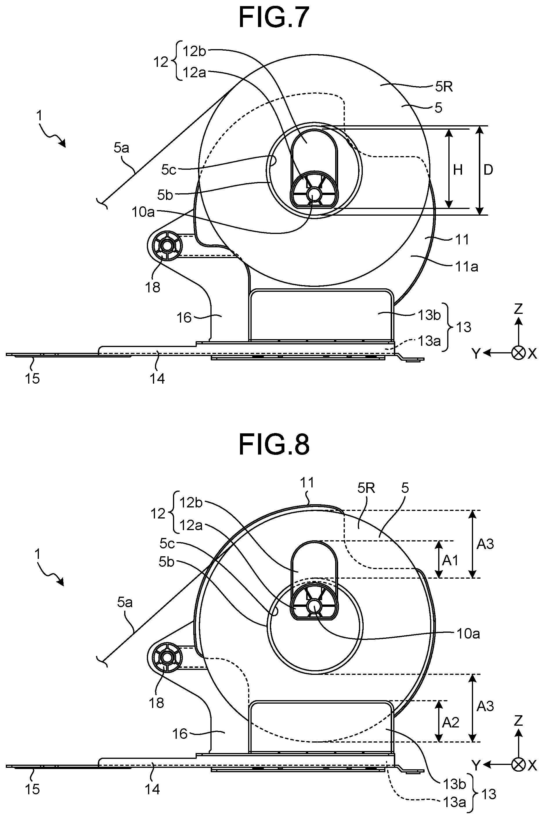Patent US12139365 Figure 5 – Roll support device