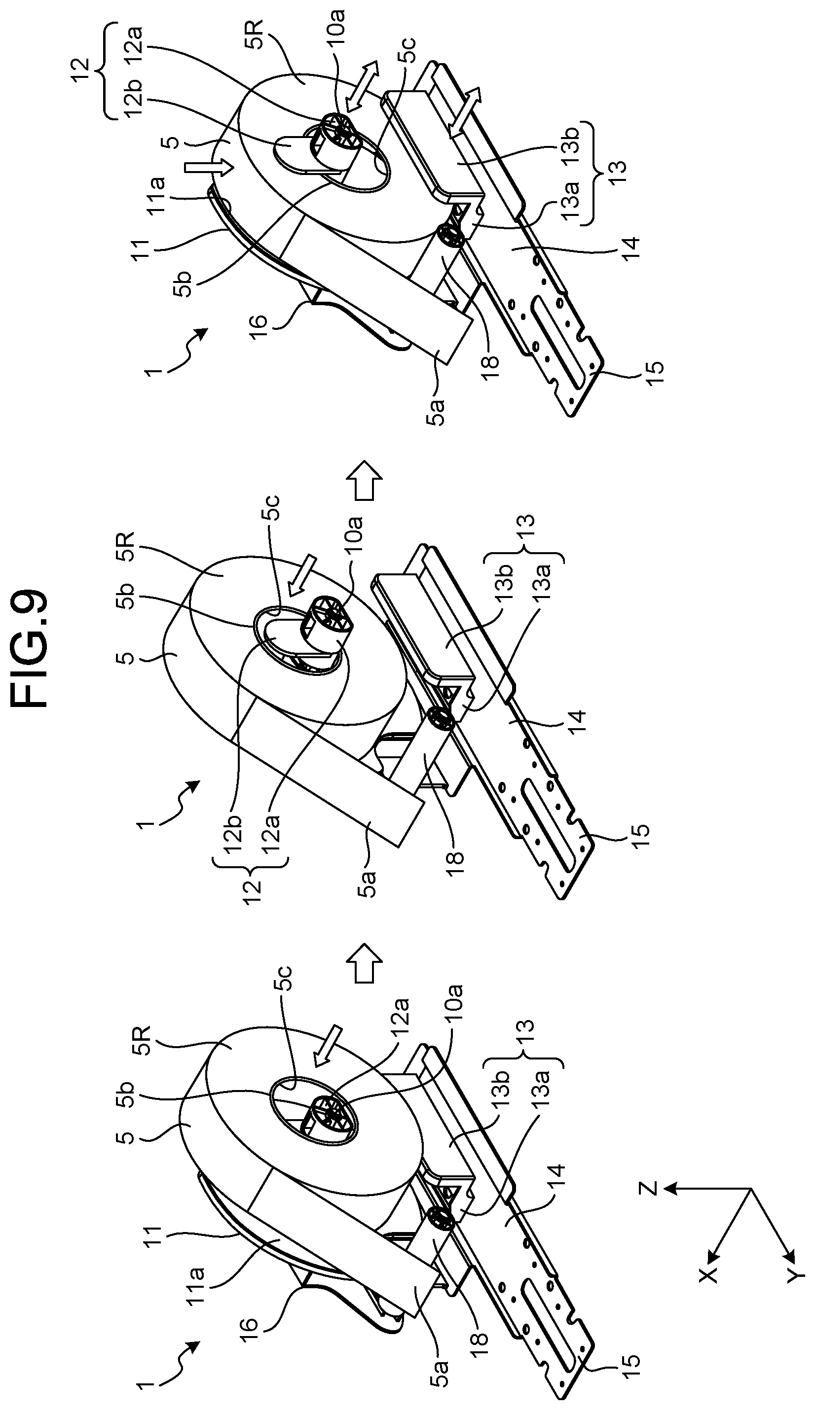 Patent US12139365 Figure 6 – Roll support device