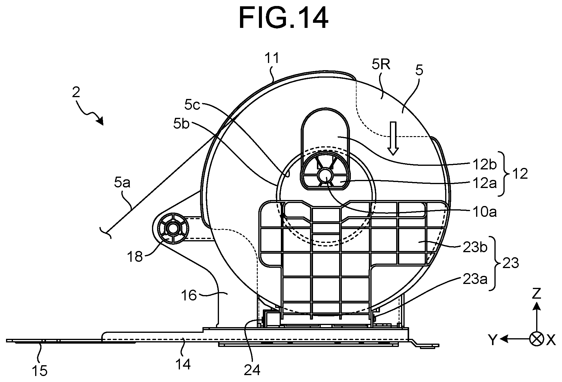 Patent US12139365 Figure 10 – Roll support device