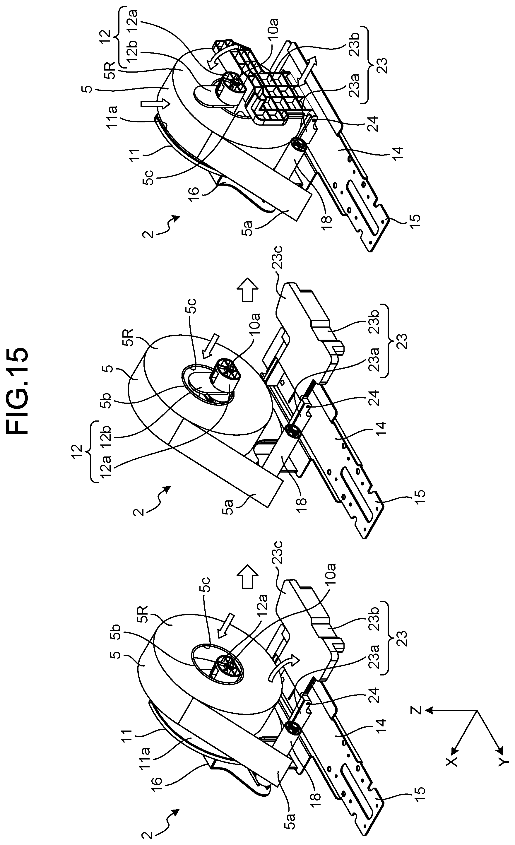 Patent US12139365 Figure 11 – Roll support device