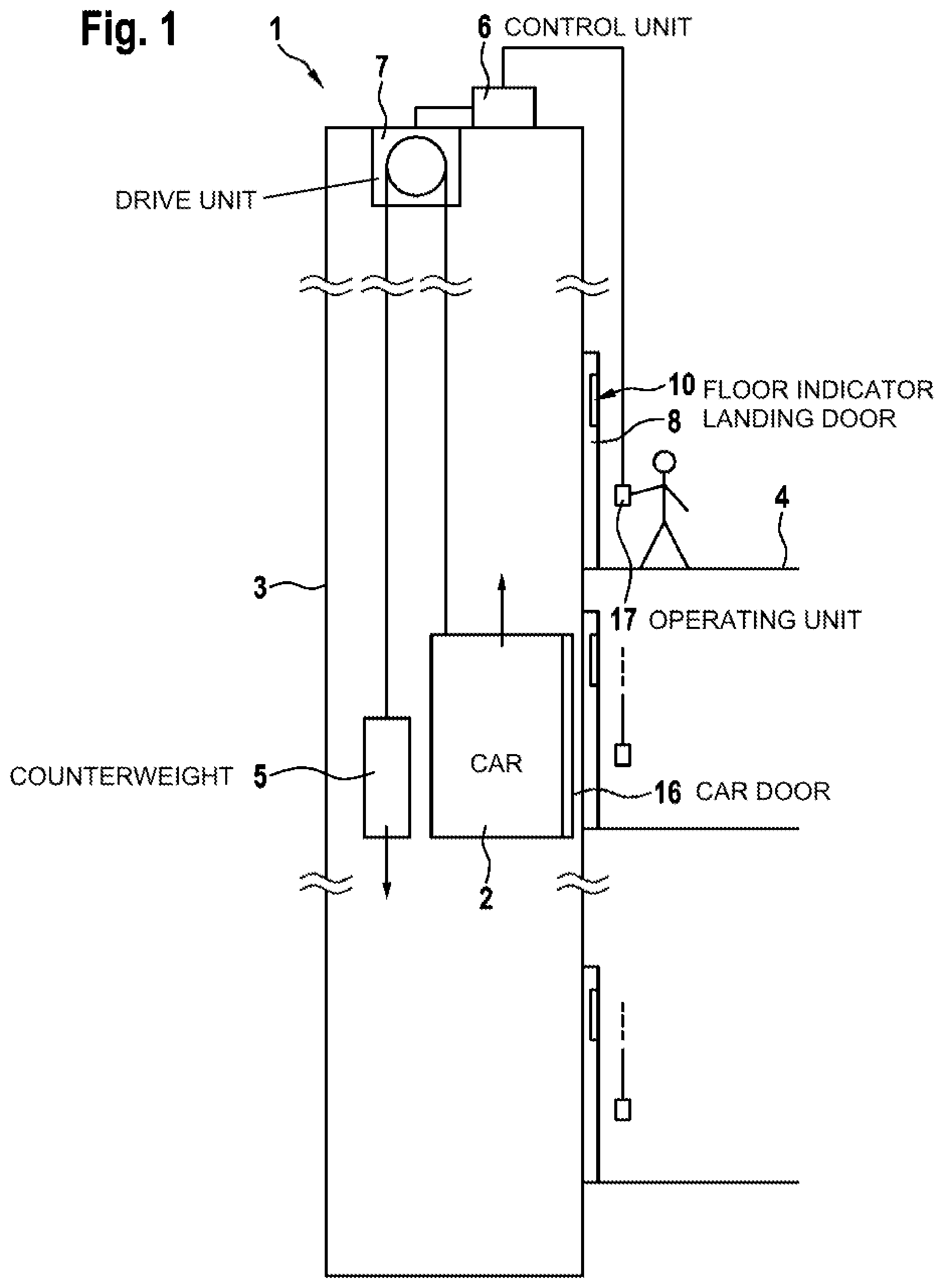 Patent US12139373 Figure 1 – Elevator system
