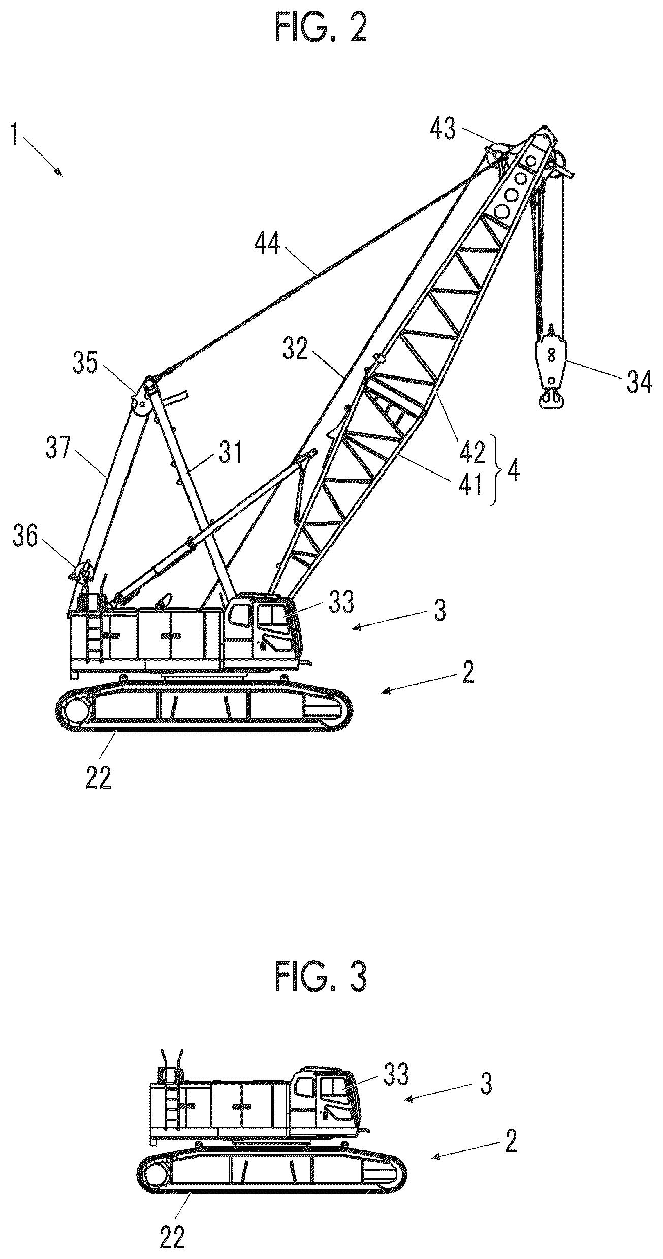 Patent US12139375 Figure 2 – Crane and monitoring device for crane