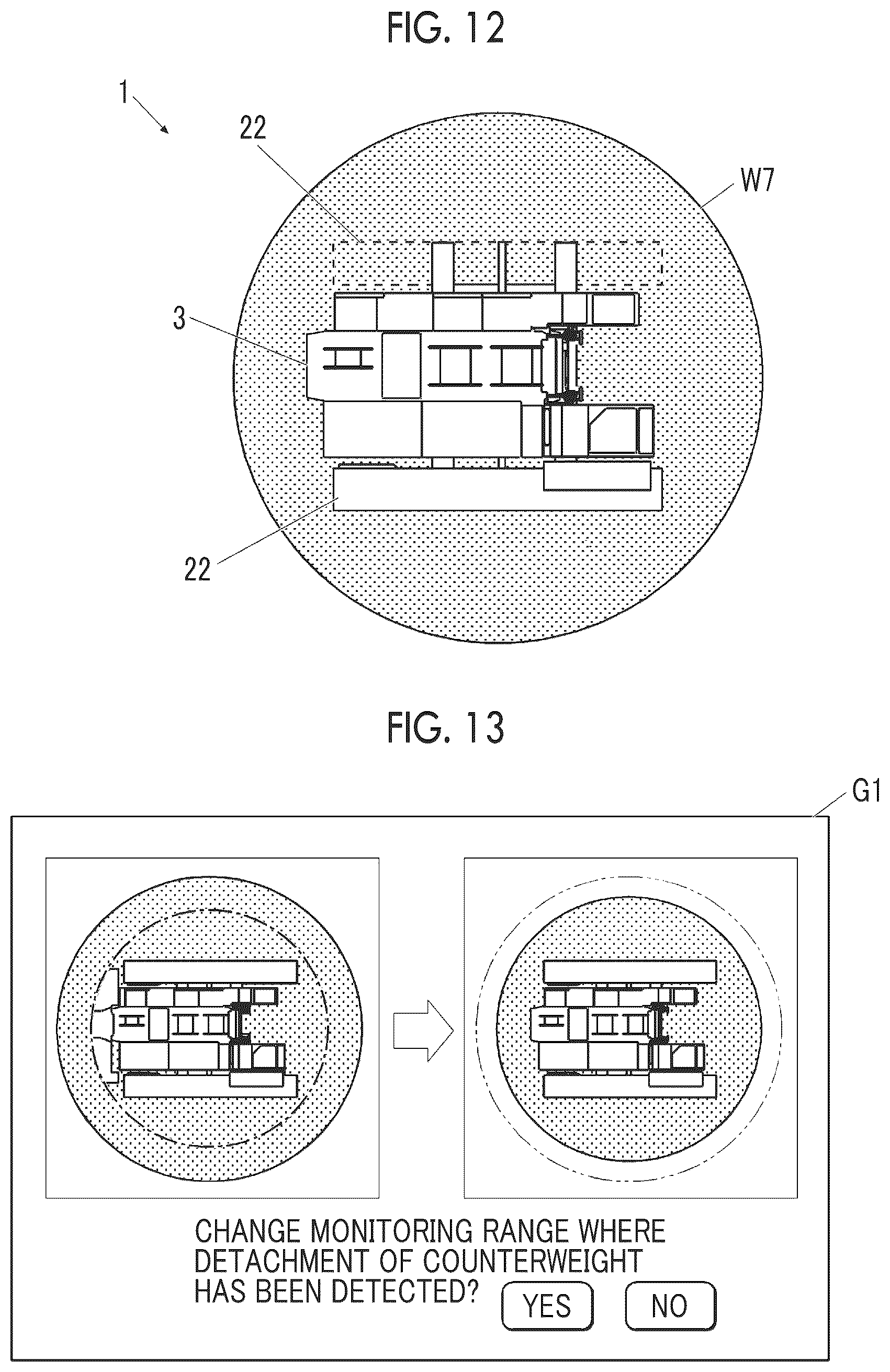 Patent US12139375 Figure 8 – Crane and monitoring device for crane