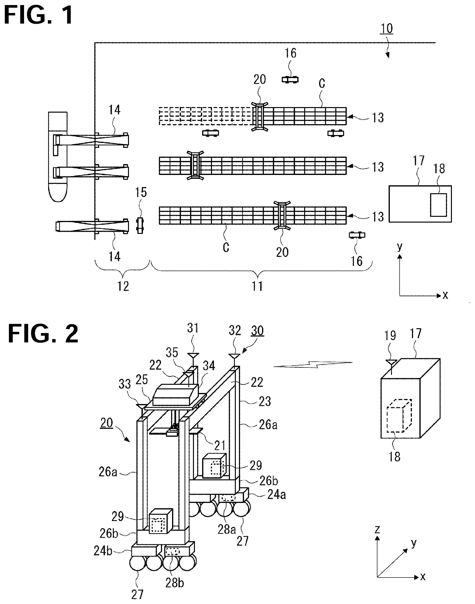 Patent US12139378 Figure 1 – Control system and control method for cranes