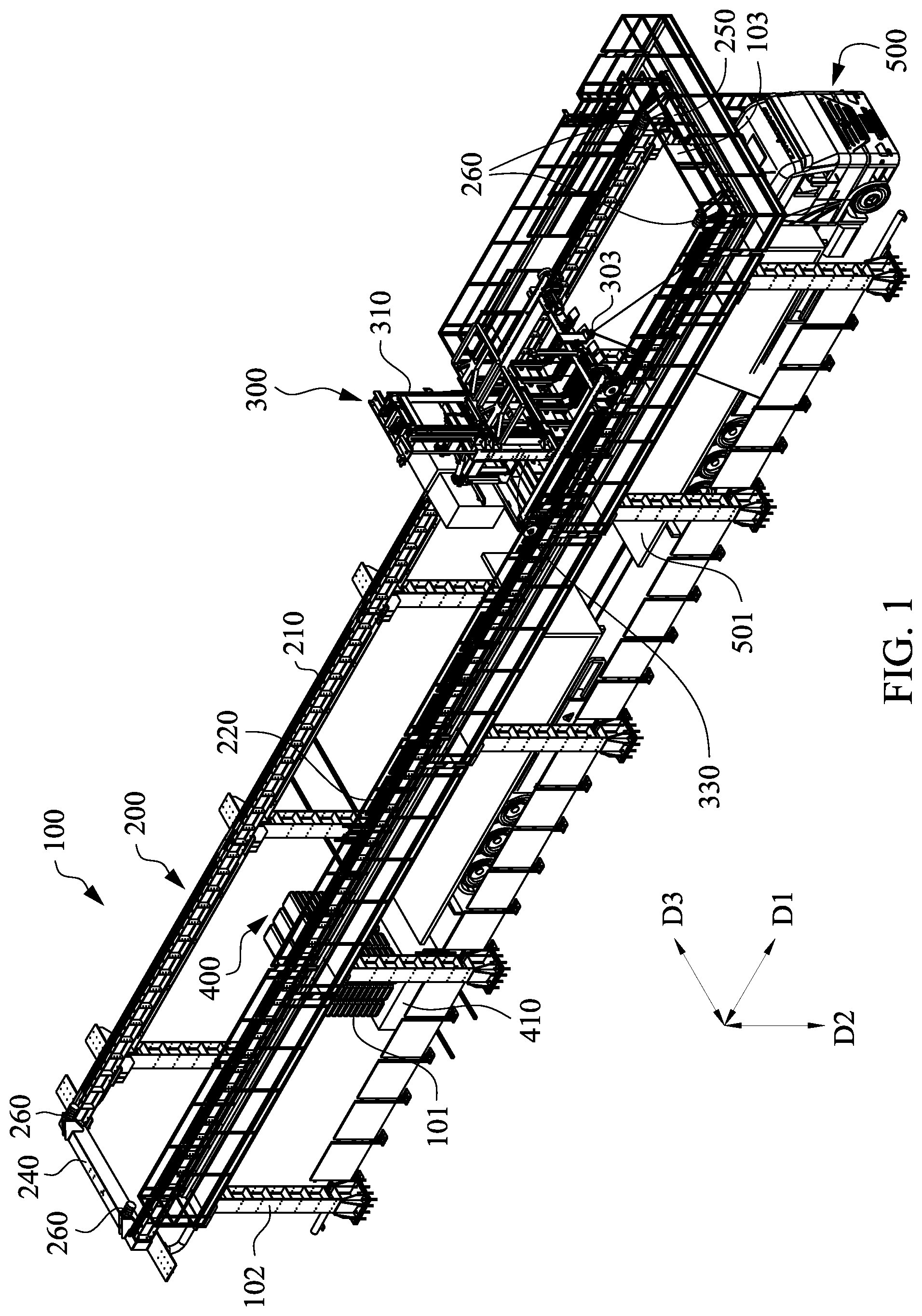 Patent US12139379 Figure 1 – Automatic loading system for vehicles