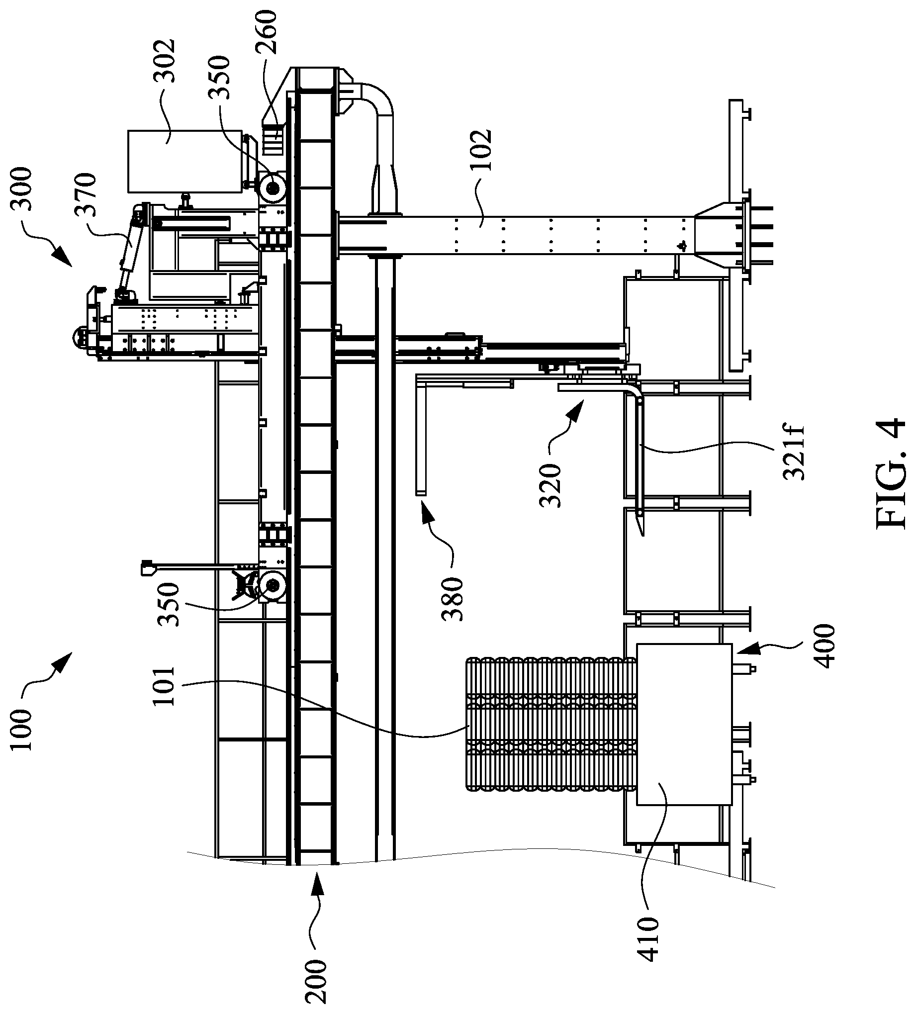 Patent US12139379 Figure 4 – Automatic loading system for vehicles