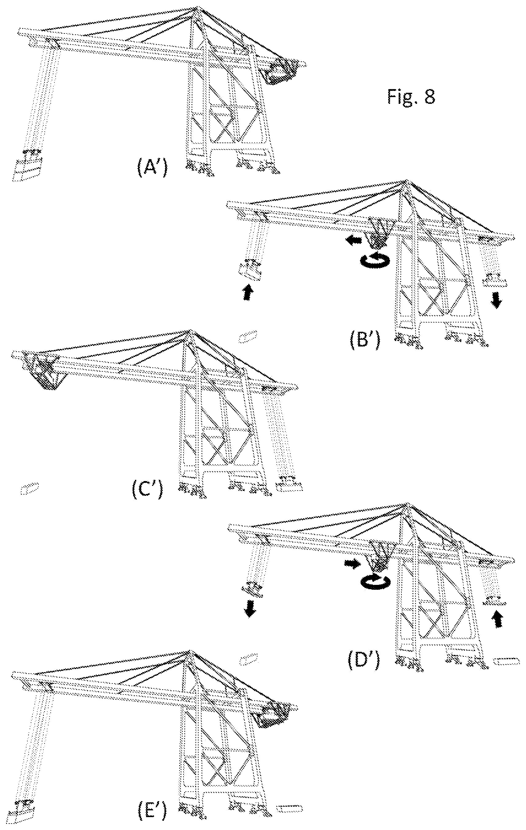Patent US12139380 Figure 5 – Gantry crane for containers and operating method
