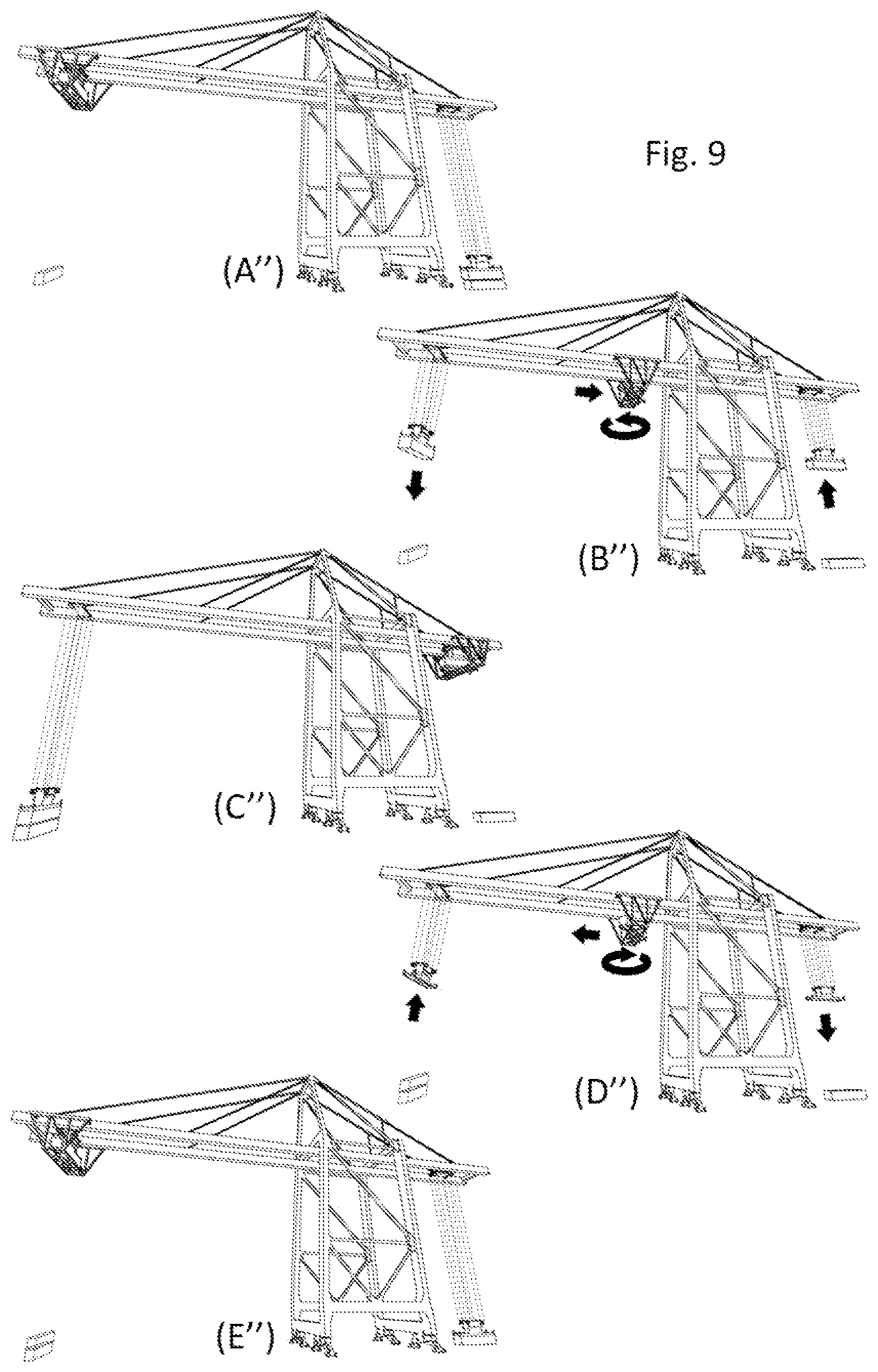 Patent US12139380 Figure 6 – Gantry crane for containers and operating method