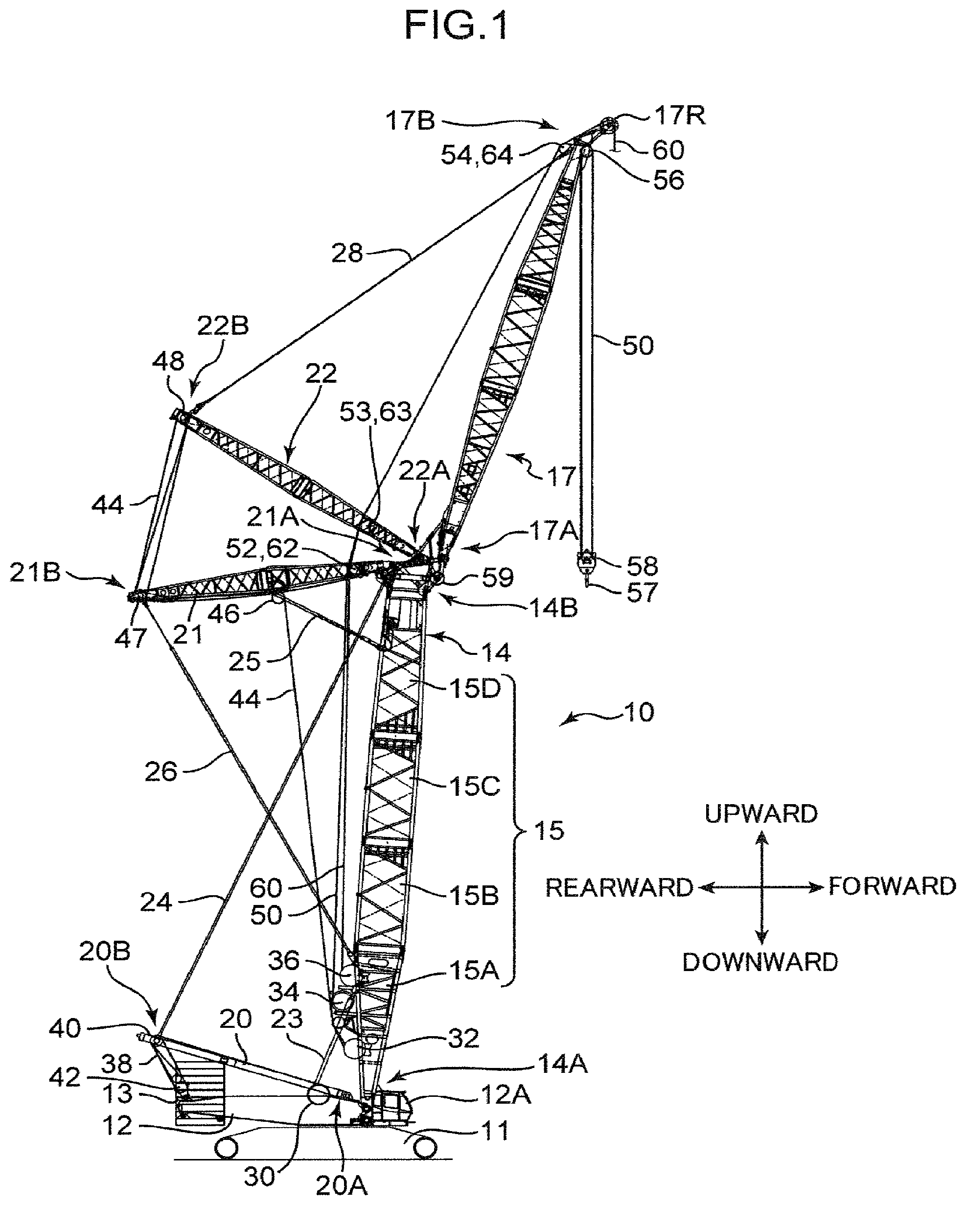 Patent US12139381 Figure 1 – Mobile crane