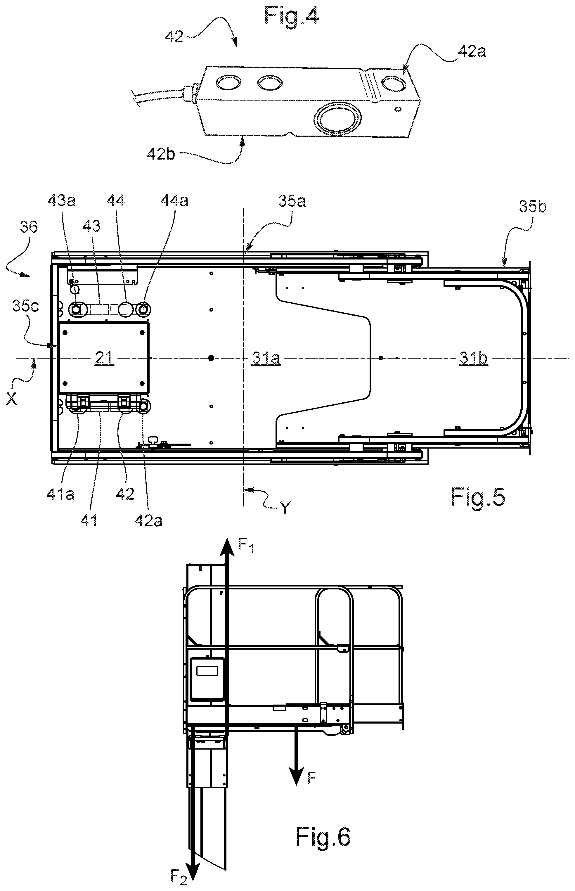 Patent US12139382 Figure 2 – Weighing system for a working platform of an aerial lift having a mast