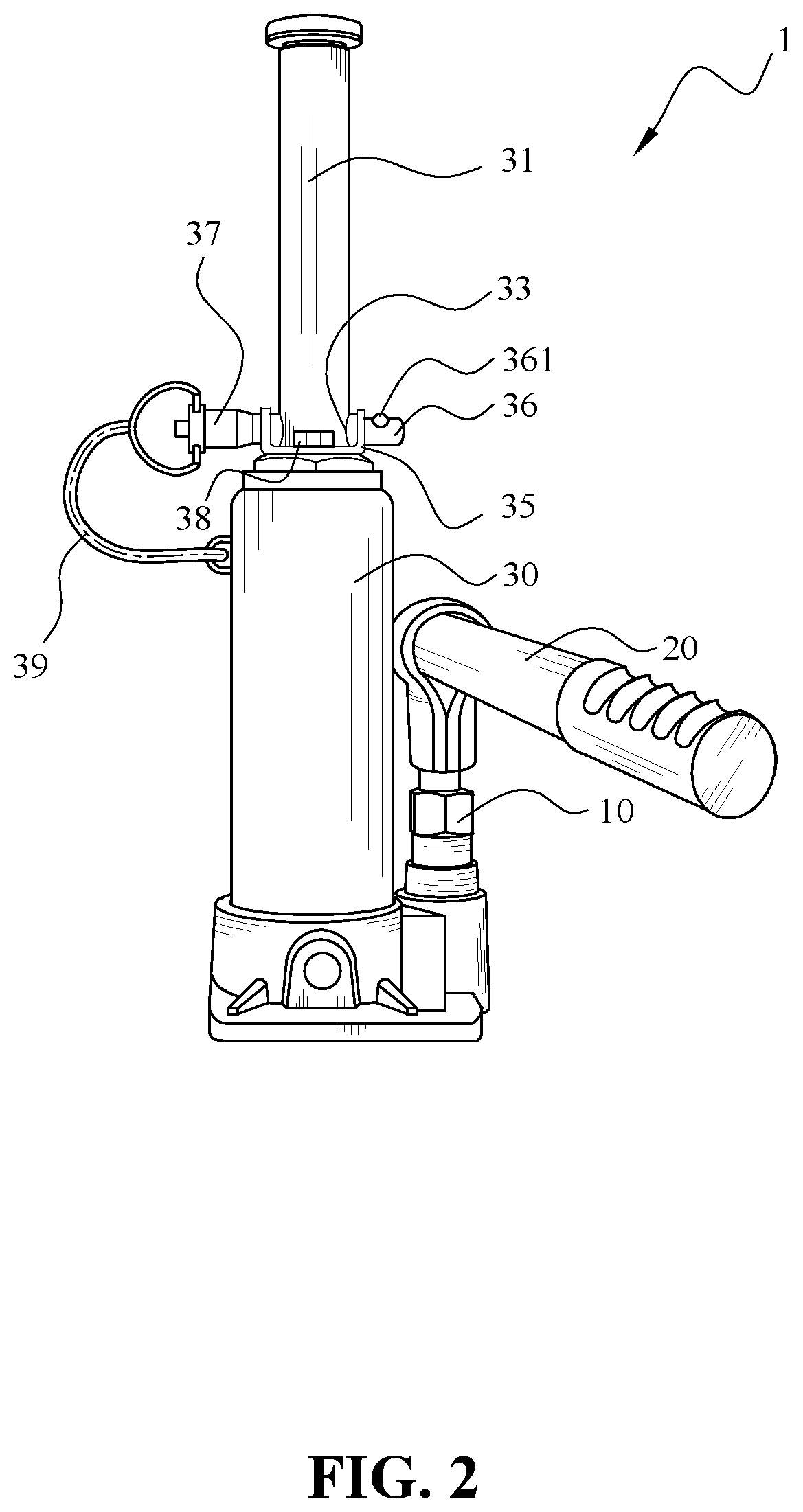 Patent US12139383 Figure 2 – Hydraulic jack