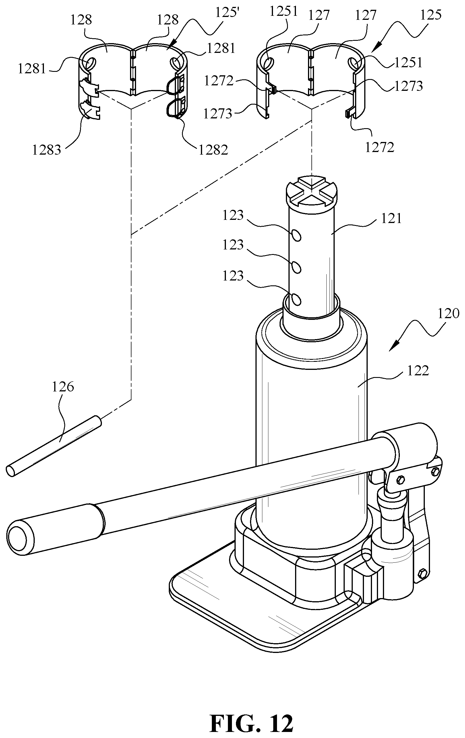 Patent US12139383 Figure 19 – Hydraulic jack