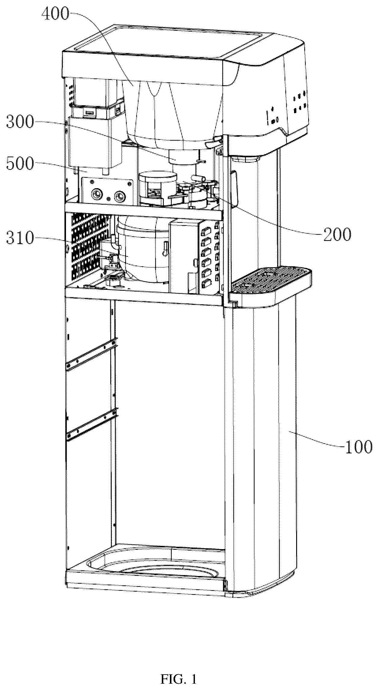 Patent US12139388 — Ice-making mechanism and water dispenser — Figure 1