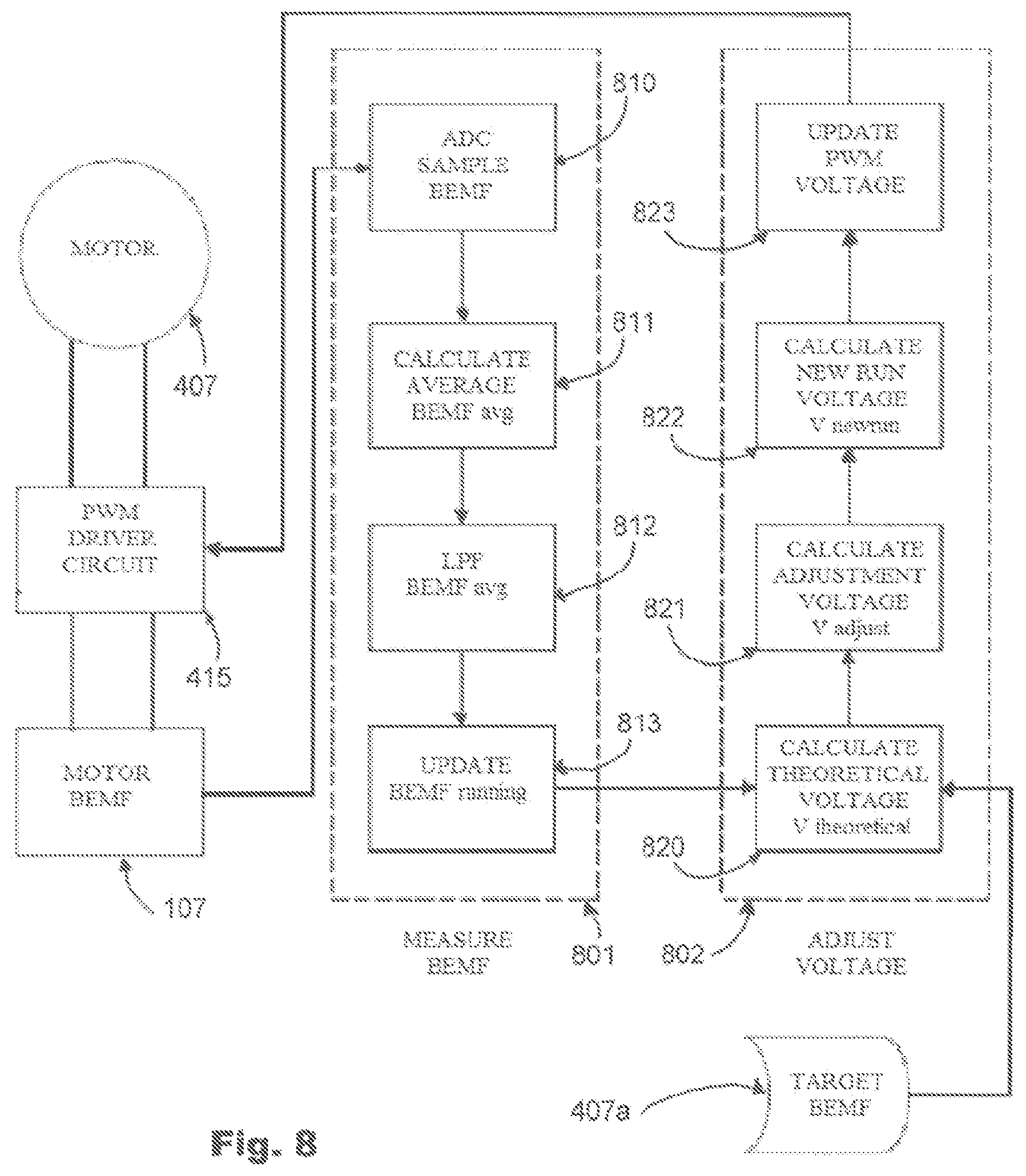Patent US12139389 Figure 7 – Motor and pump system