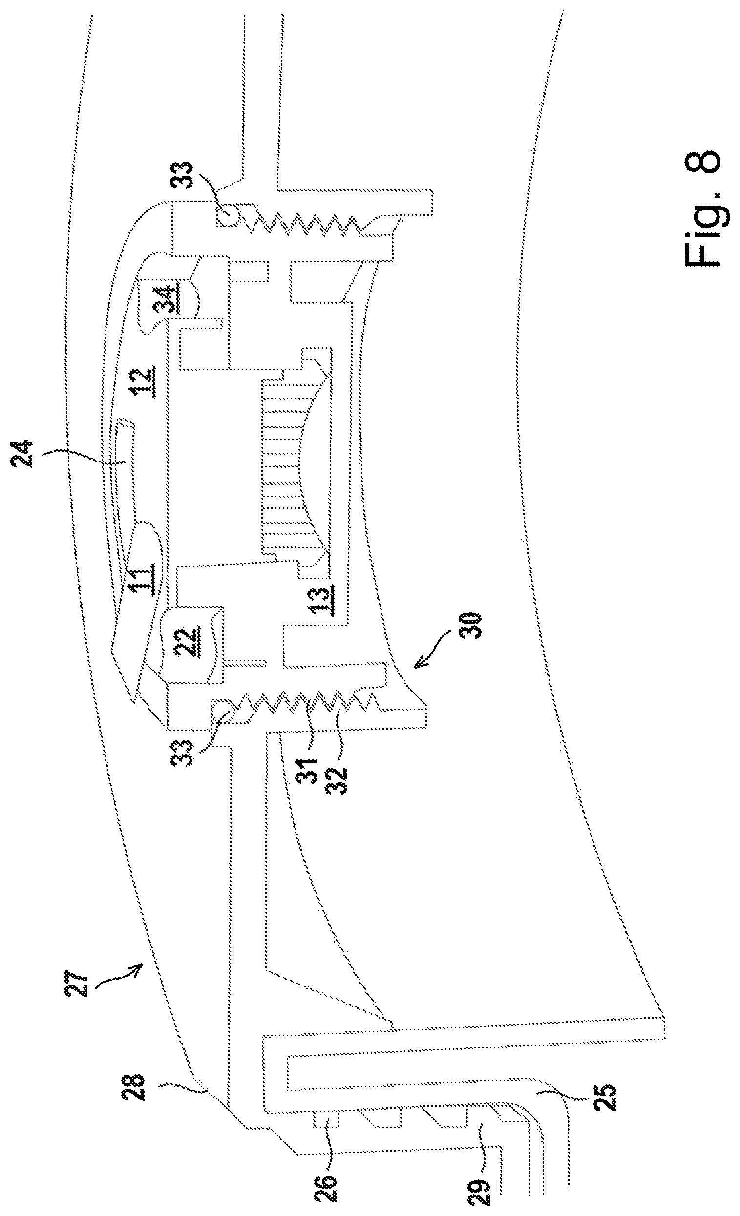 Patent US12139393 Figure 7 – Arrangement with a container and a tamper-evident closure