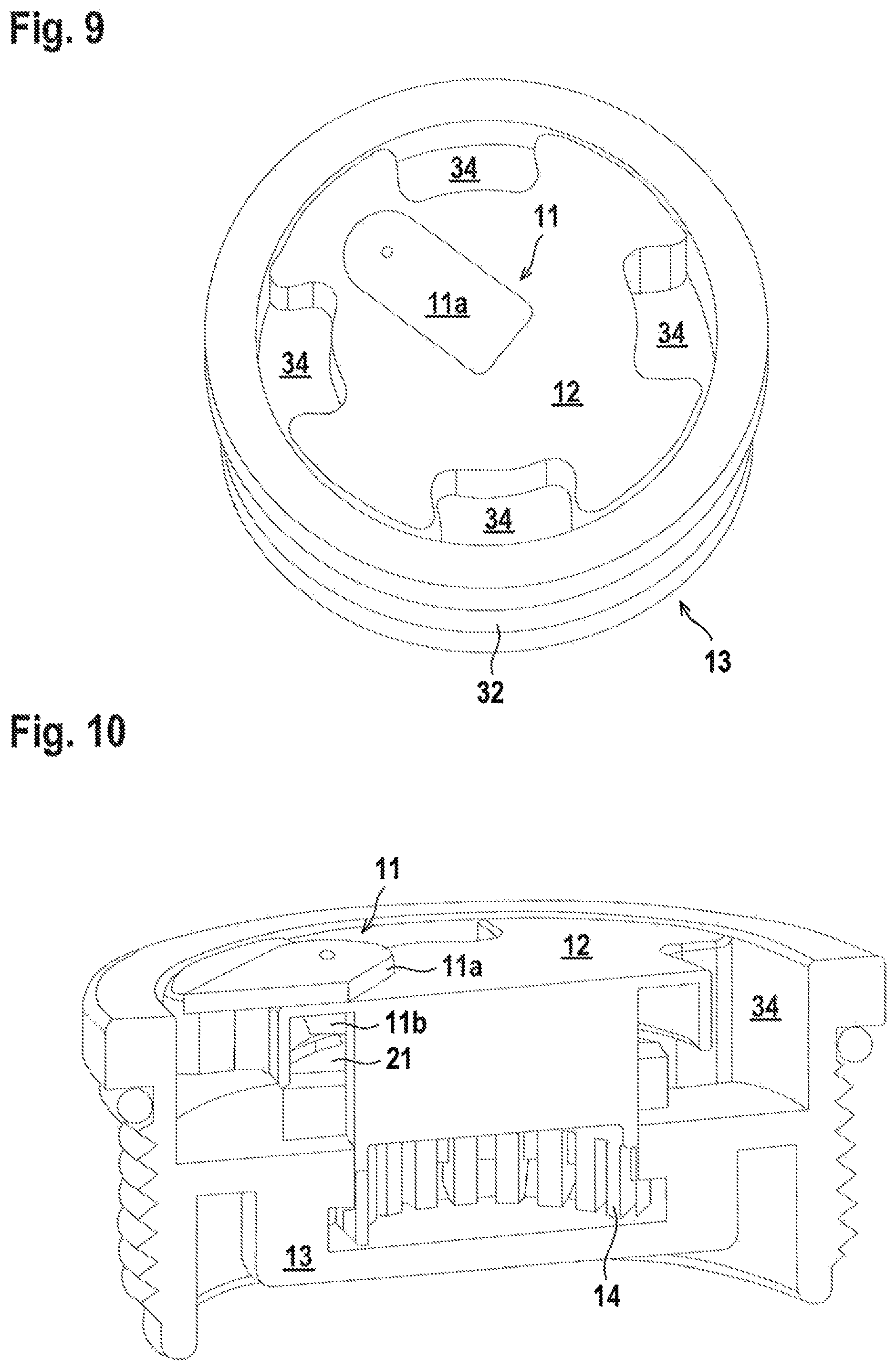 Patent US12139393 Figure 8 – Arrangement with a container and a tamper-evident closure