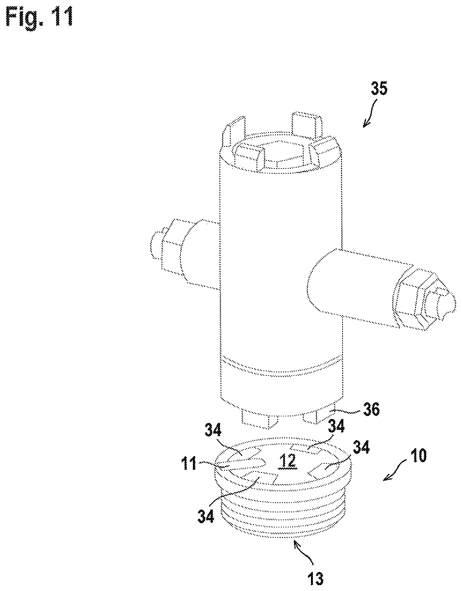 Patent US12139393 Figure 9 – Arrangement with a container and a tamper-evident closure
