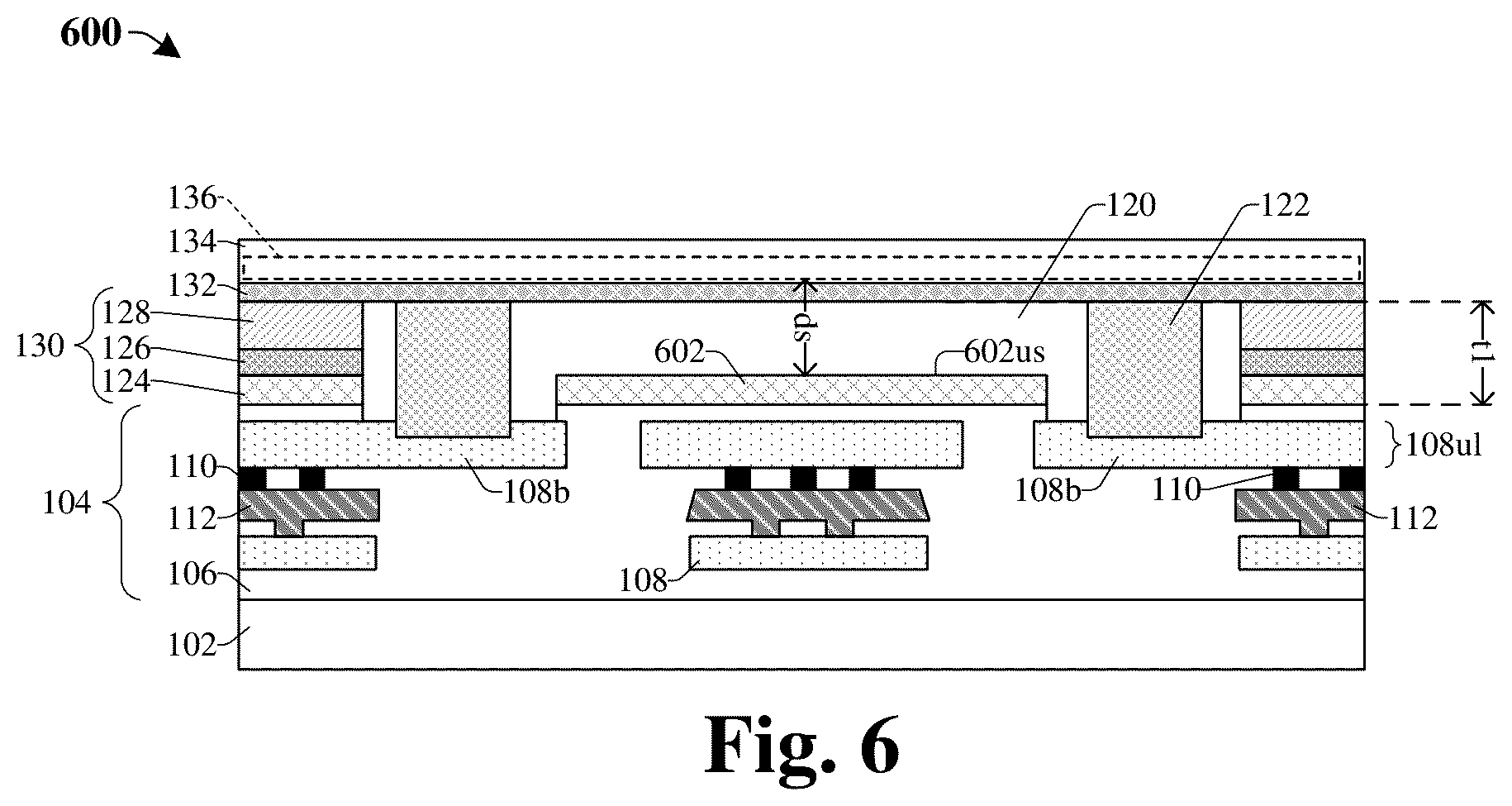 Patent US12139399 Figure 4 – Conductive bond structure to increase membrane sensitivity in MEMS device