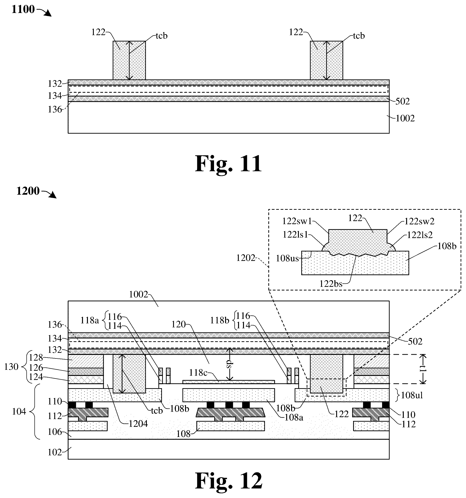 Patent US12139399 Figure 7 – Conductive bond structure to increase membrane sensitivity in MEMS device