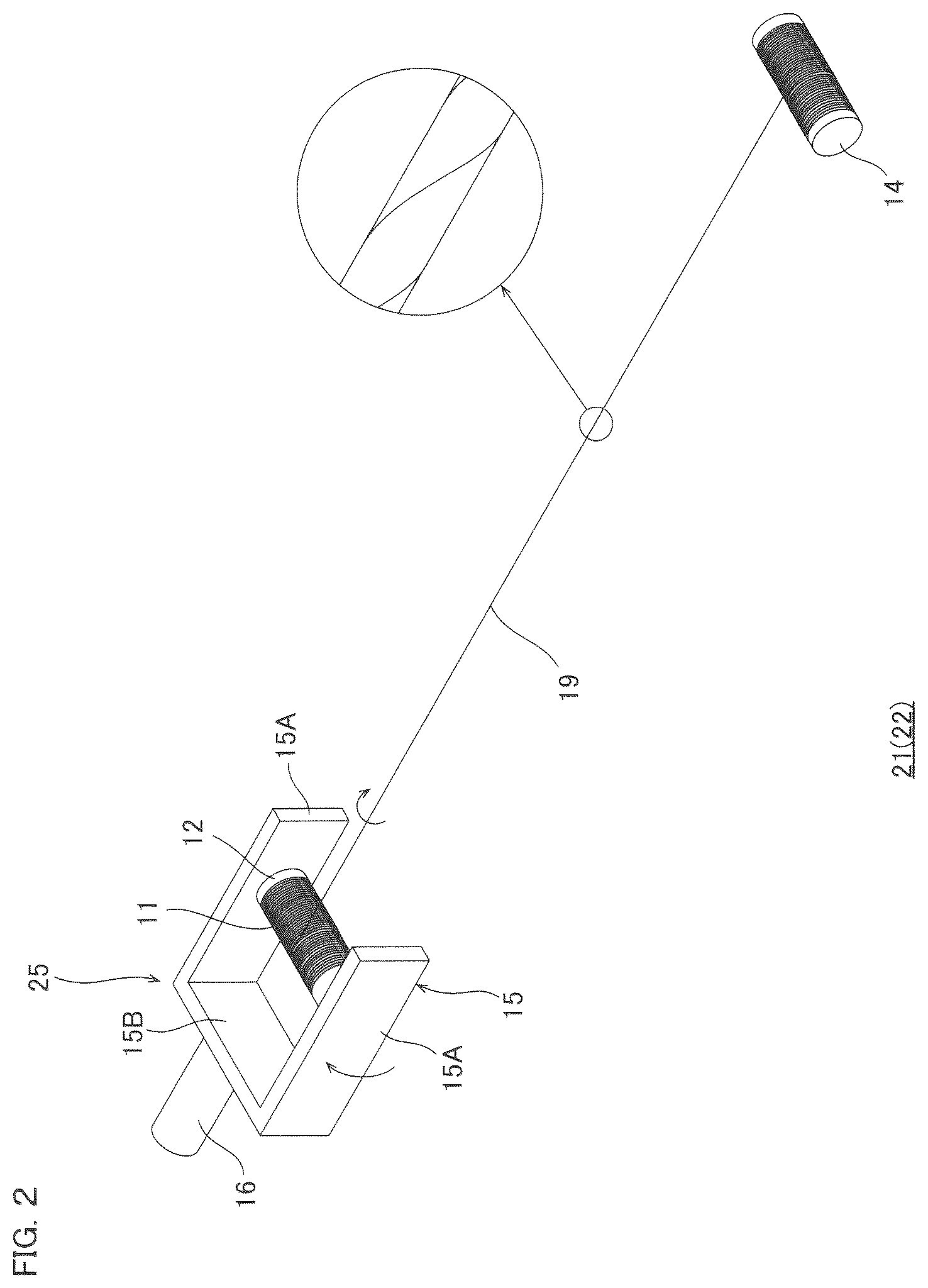Patent US12139407 Figure 2 – Method for producing carbon nanotube twisted thread, and production apparatus of carbon nanotube twisted thread