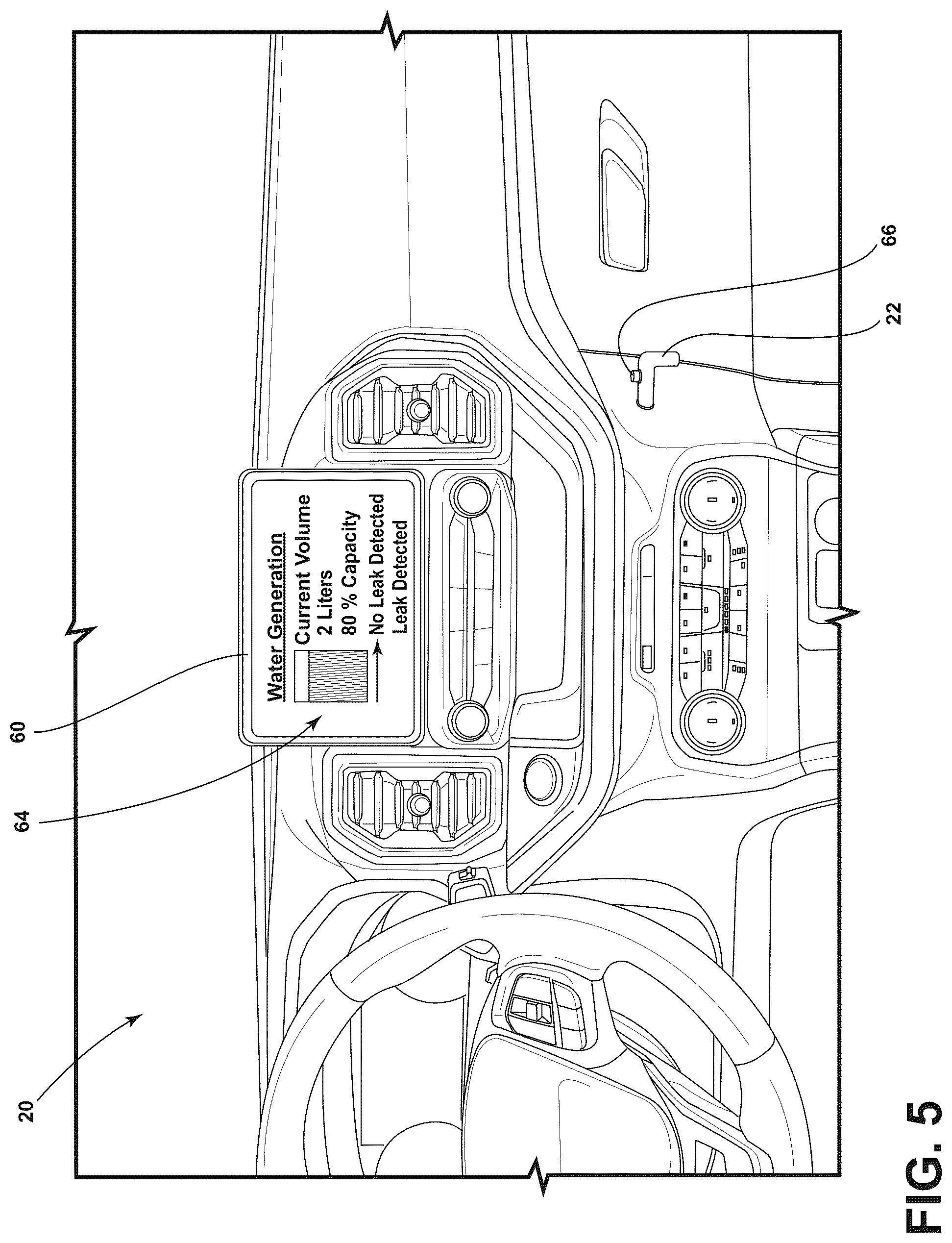 Patent US12139423 Figure 5 – Diagnostics of an on-board water generation system