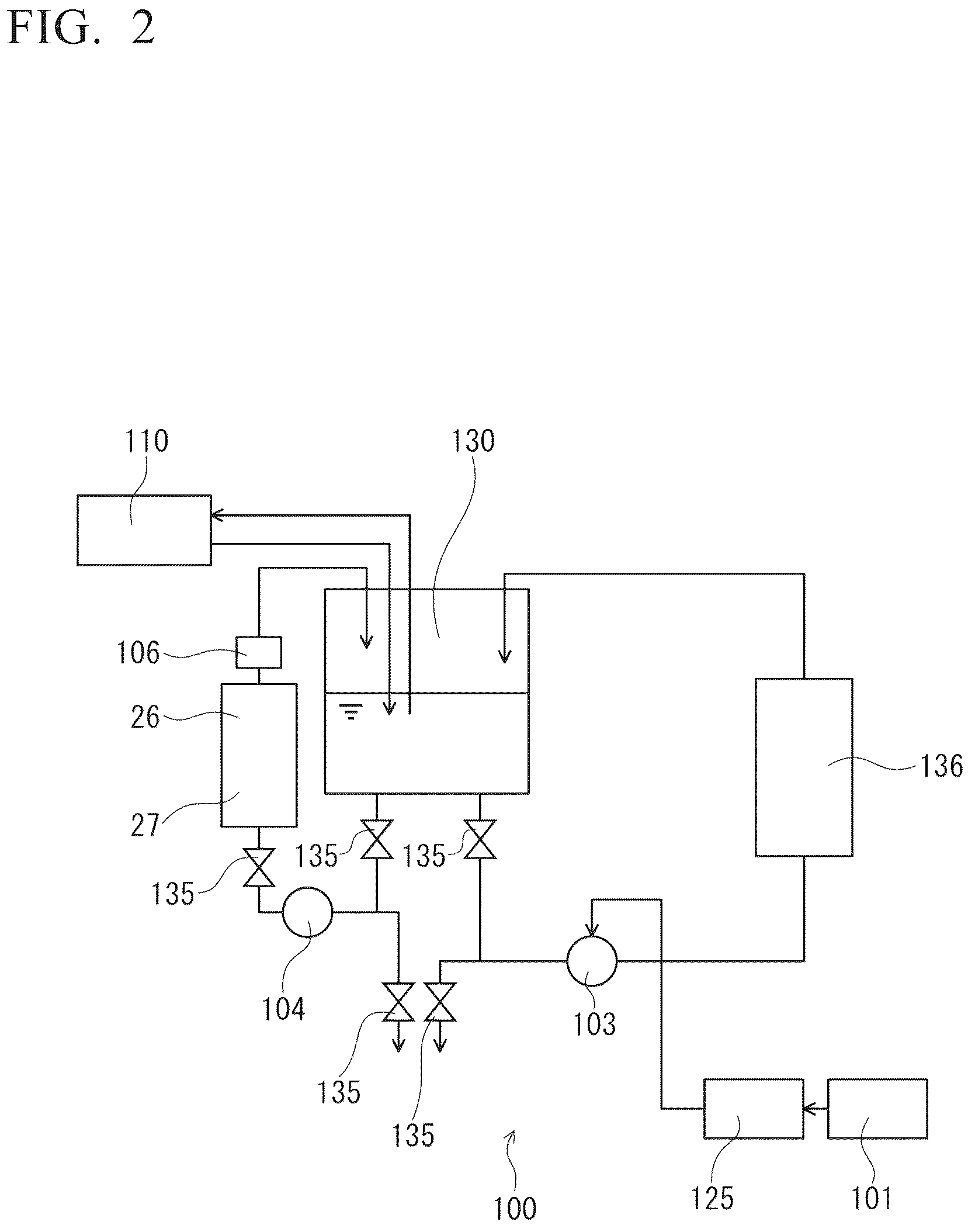 Patent US12139430 Figure 2 – Wash water processing apparatus and sterilization and water-purification apparatus, and wash water processing method