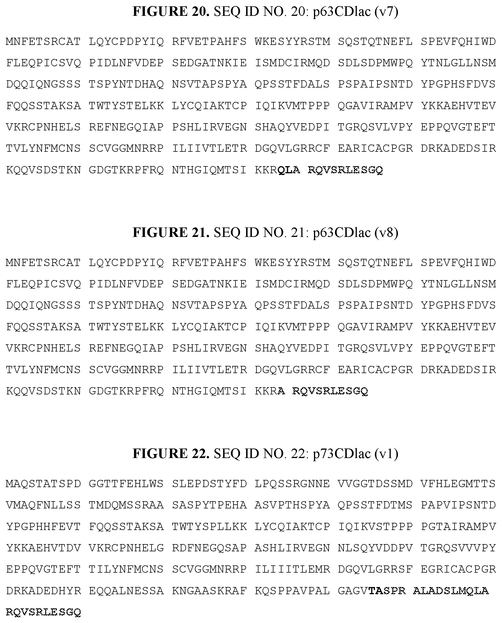 Patent US12139714 Figure 8 – P53, P63, and P73 homo-tetrameric compositions