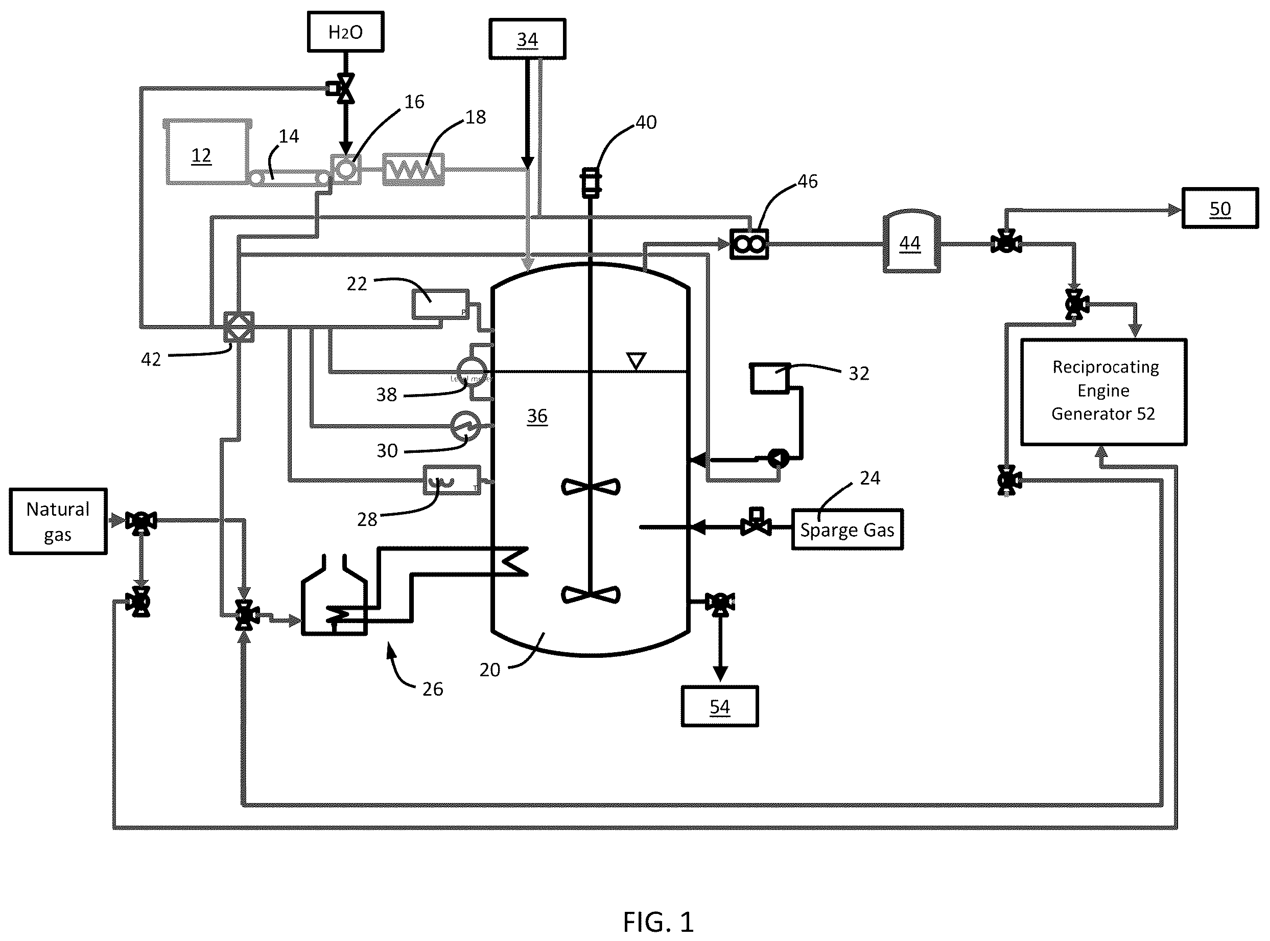 Patent US12139738 Figure 1 – Processes and systems for biological hydrogen production from organic waste using yeast