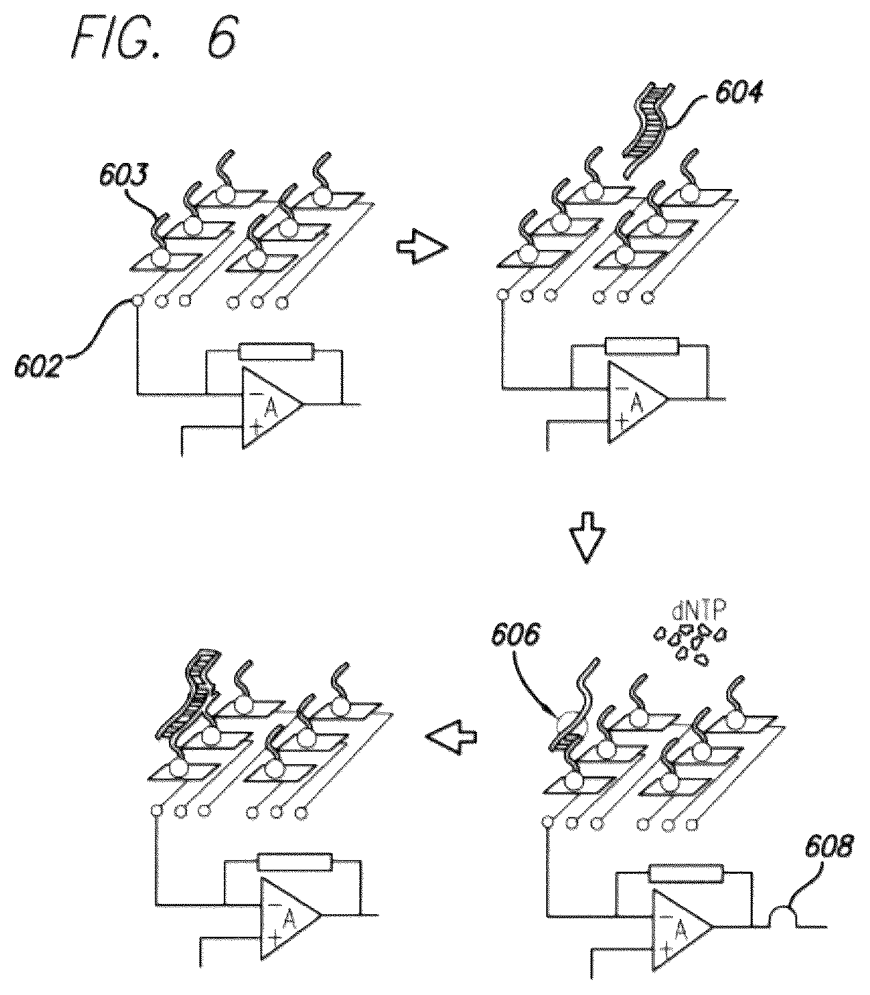 Patent US12139749 Figure 6 – Charge perturbation detection system for DNA and other molecules