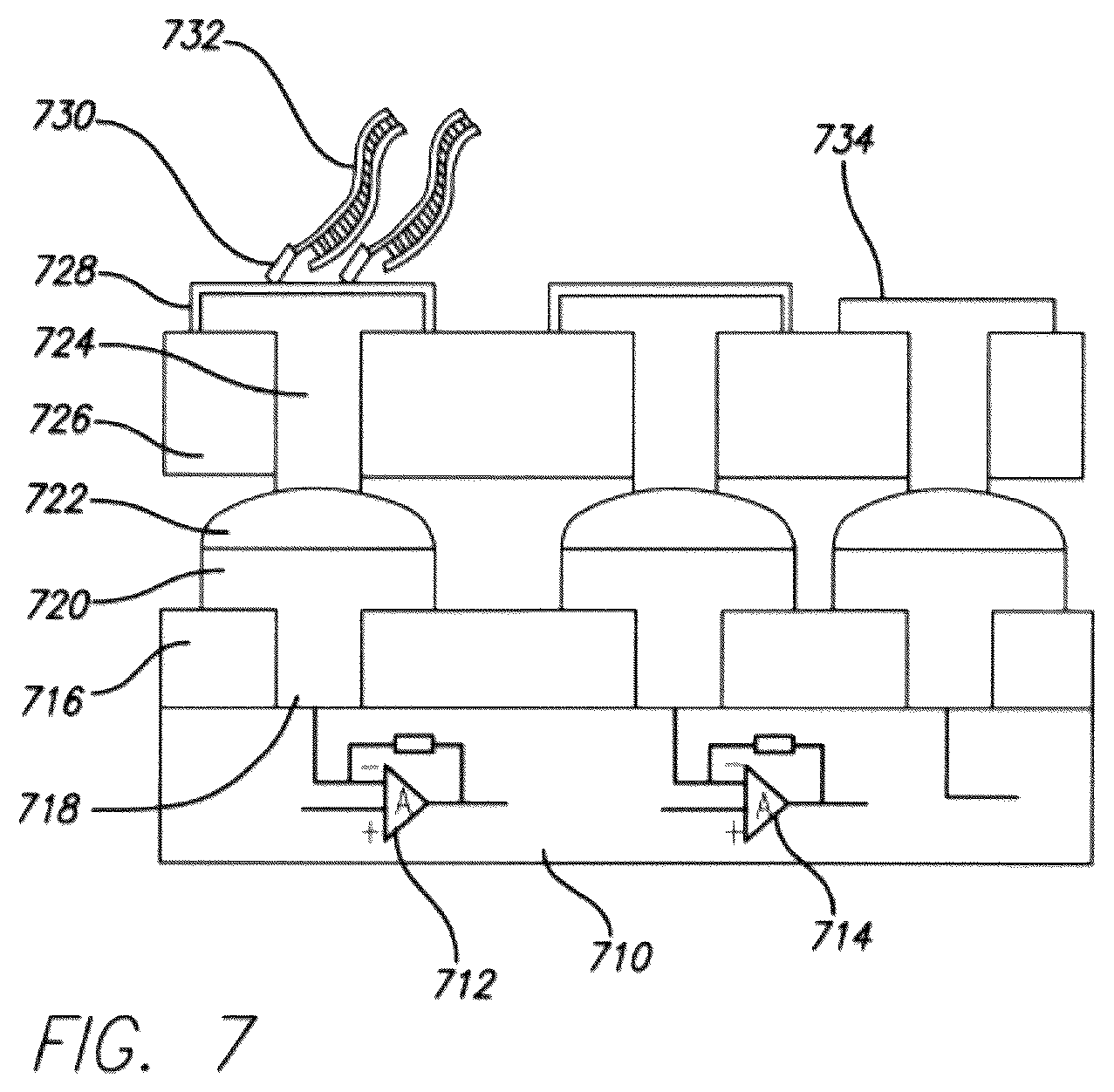 Patent US12139749 Figure 7 – Charge perturbation detection system for DNA and other molecules