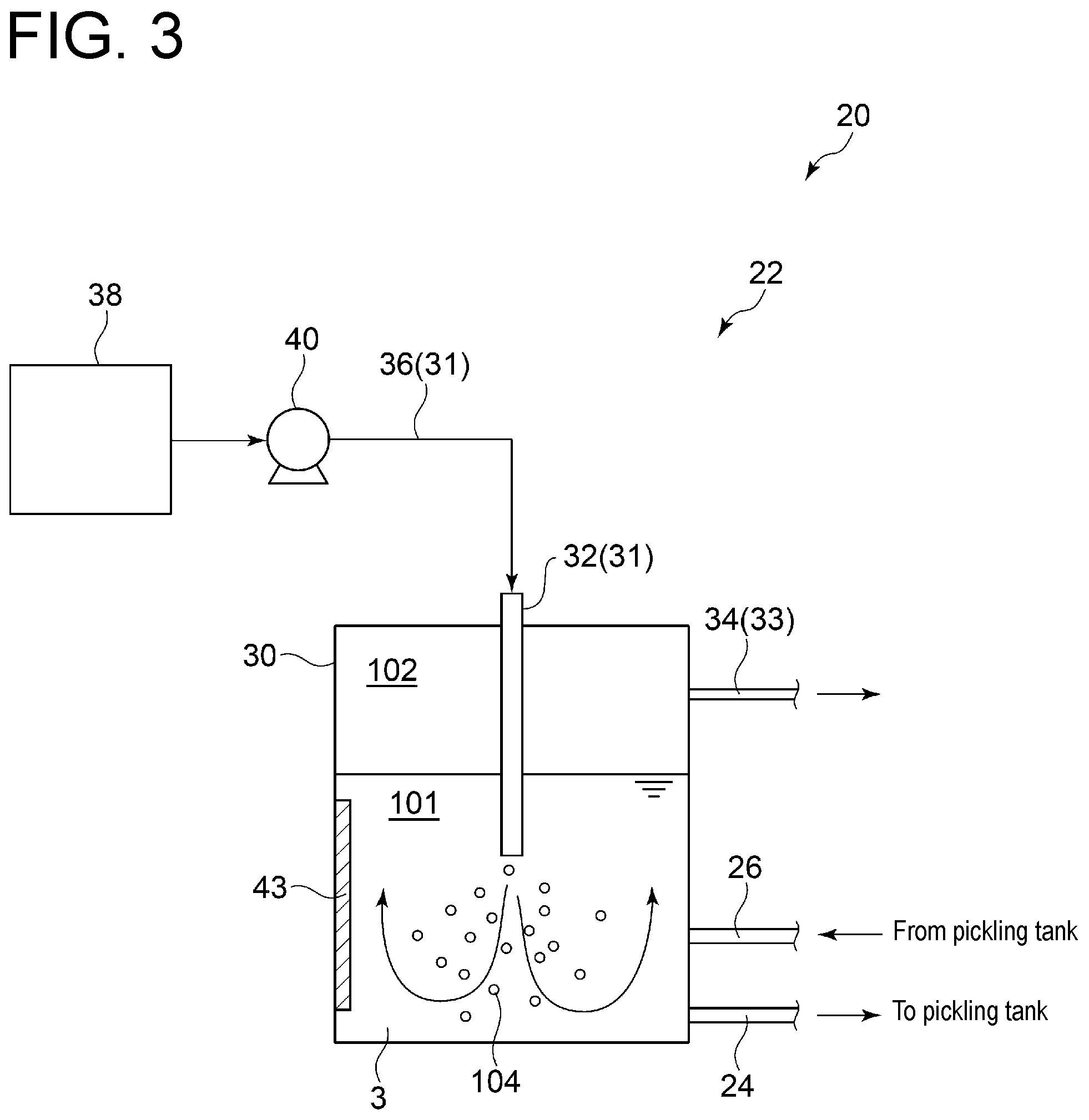 Patent US12139797 Figure 3 – Acid solution preparation device, acid solution supply apparatus, and pickling facility