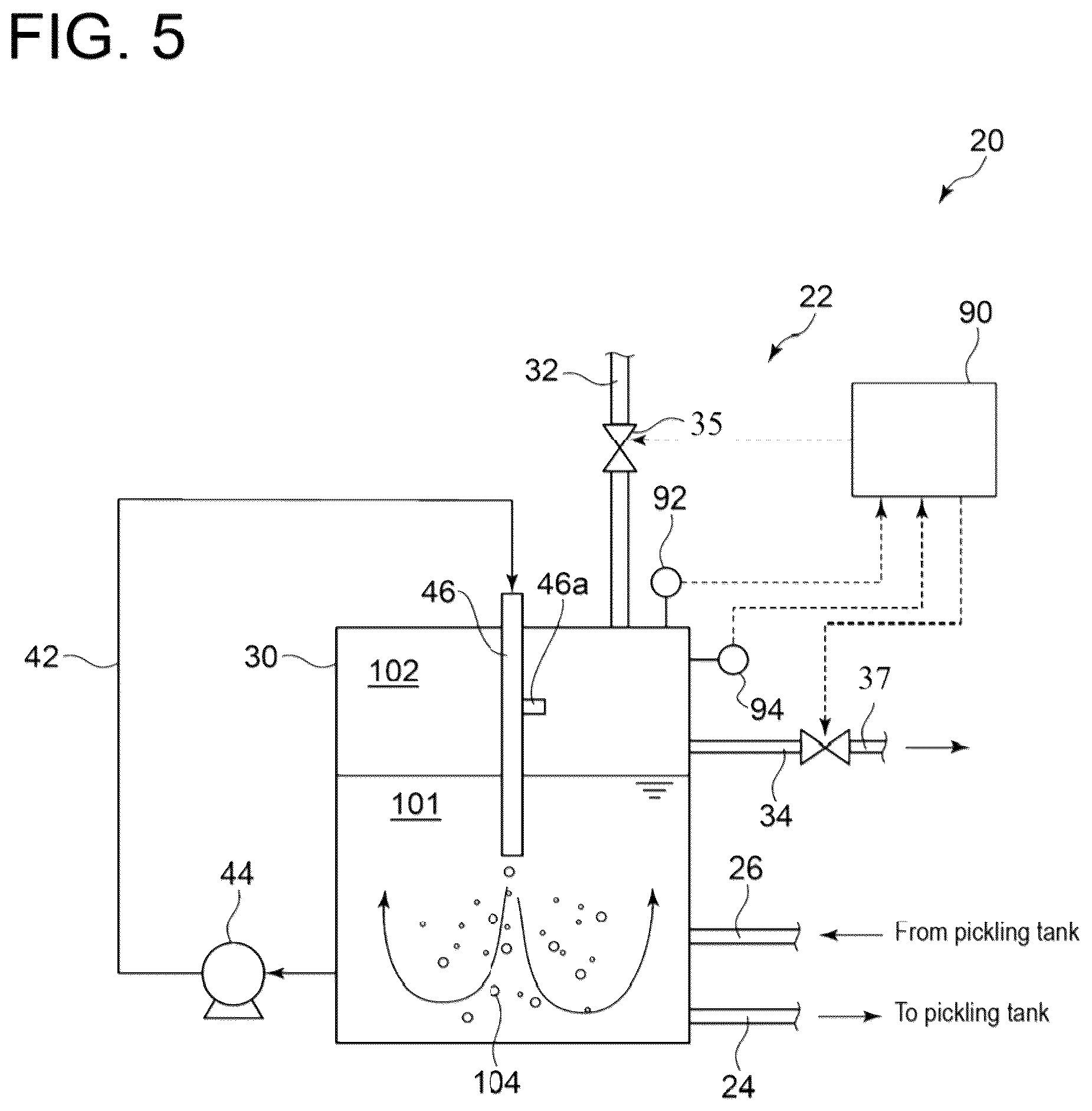 Patent US12139797 Figure 5 – Acid solution preparation device, acid solution supply apparatus, and pickling facility