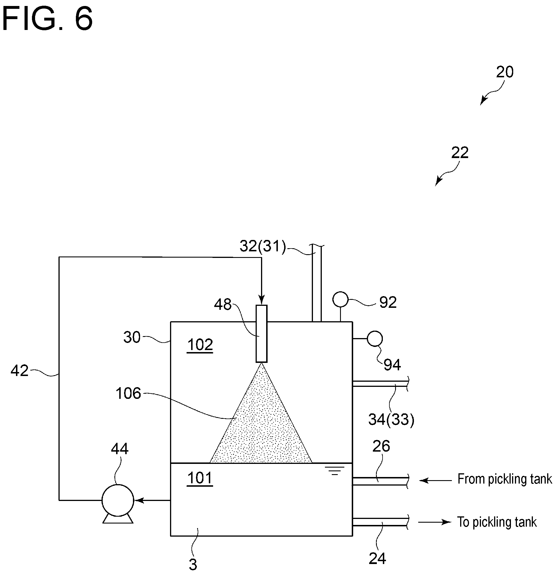 Patent US12139797 Figure 6 – Acid solution preparation device, acid solution supply apparatus, and pickling facility