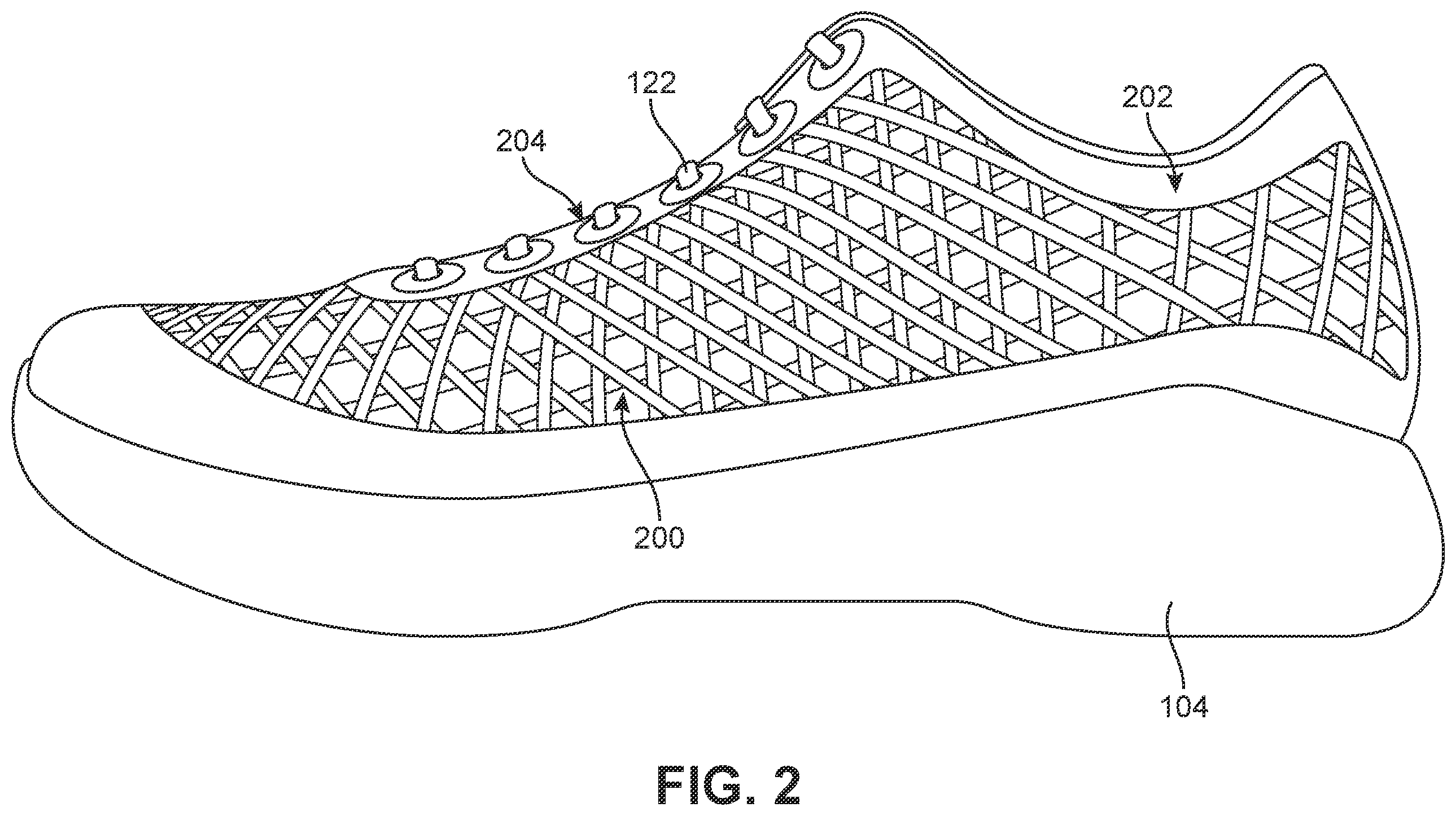Patent US12139835 Figure 2 – Method of making article with ribbon structure and embroidered edges
