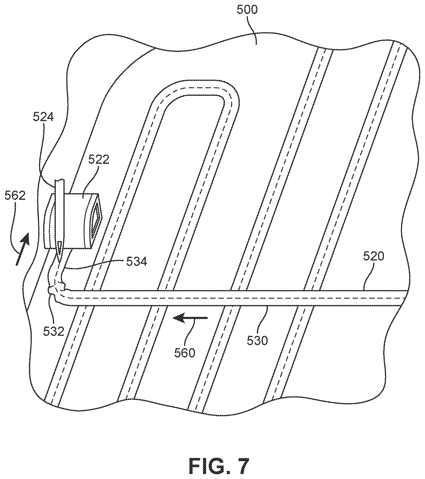 Patent US12139835 Figure 7 – Method of making article with ribbon structure and embroidered edges