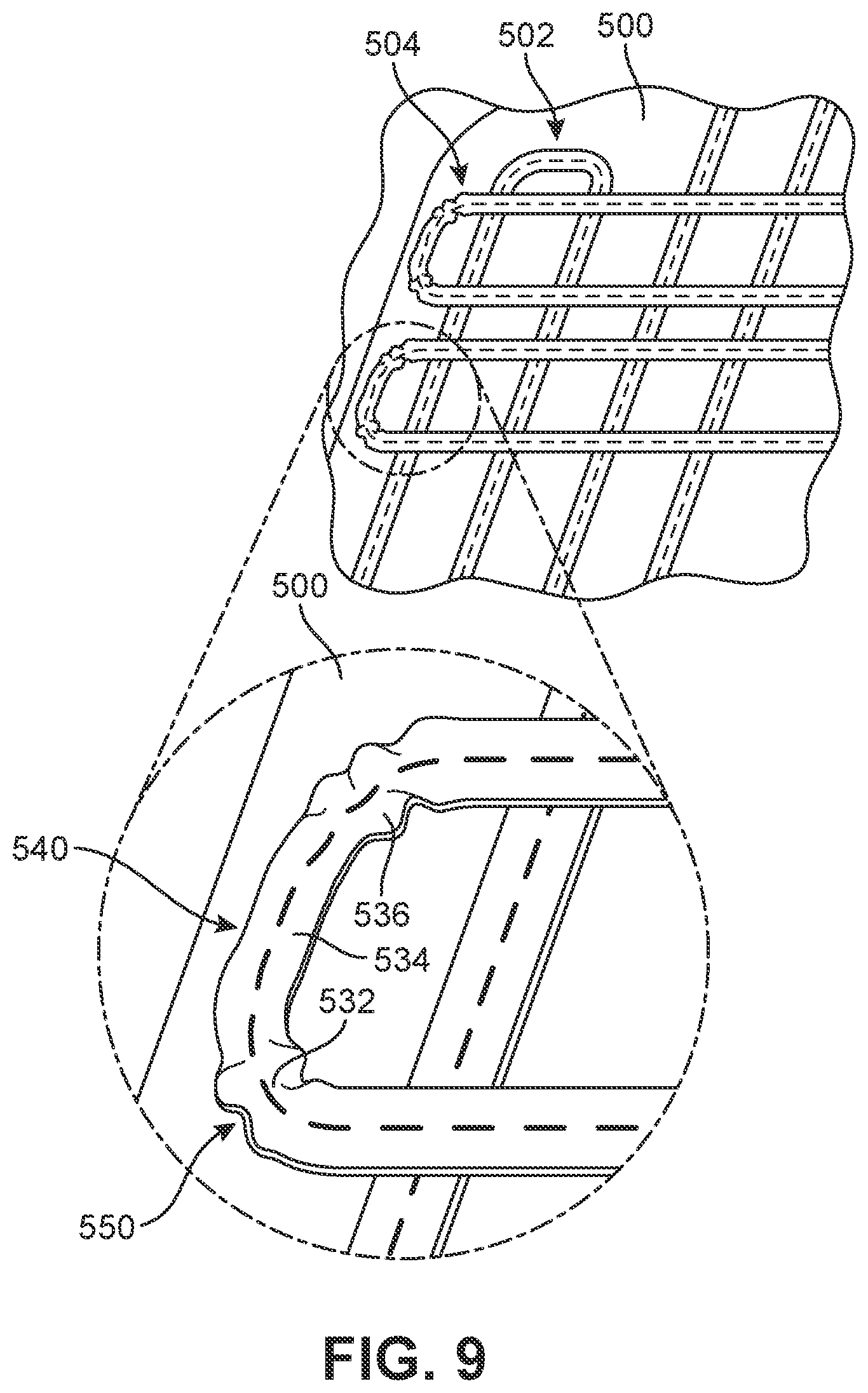 Patent US12139835 Figure 9 – Method of making article with ribbon structure and embroidered edges