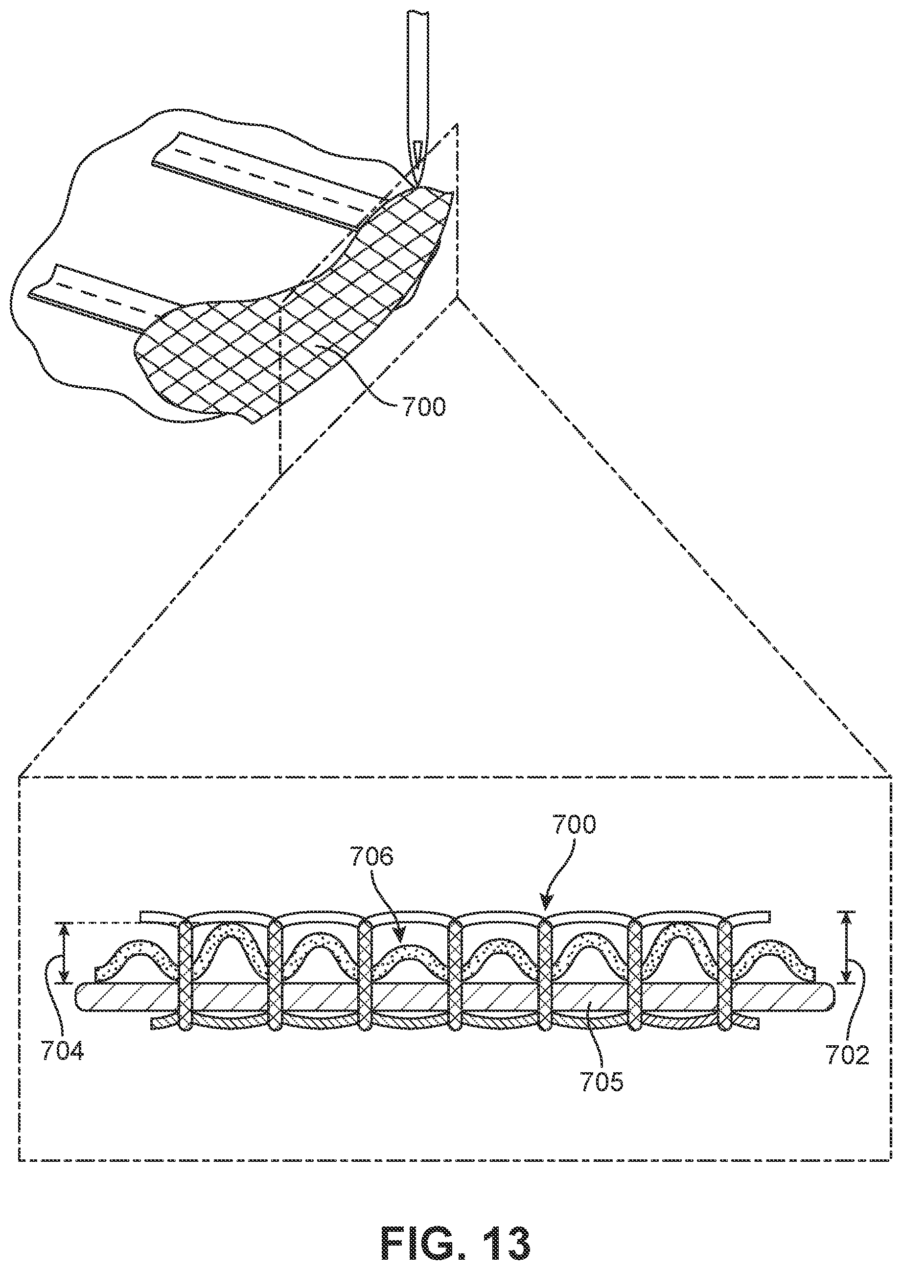 Patent US12139835 Figure 13 – Method of making article with ribbon structure and embroidered edges