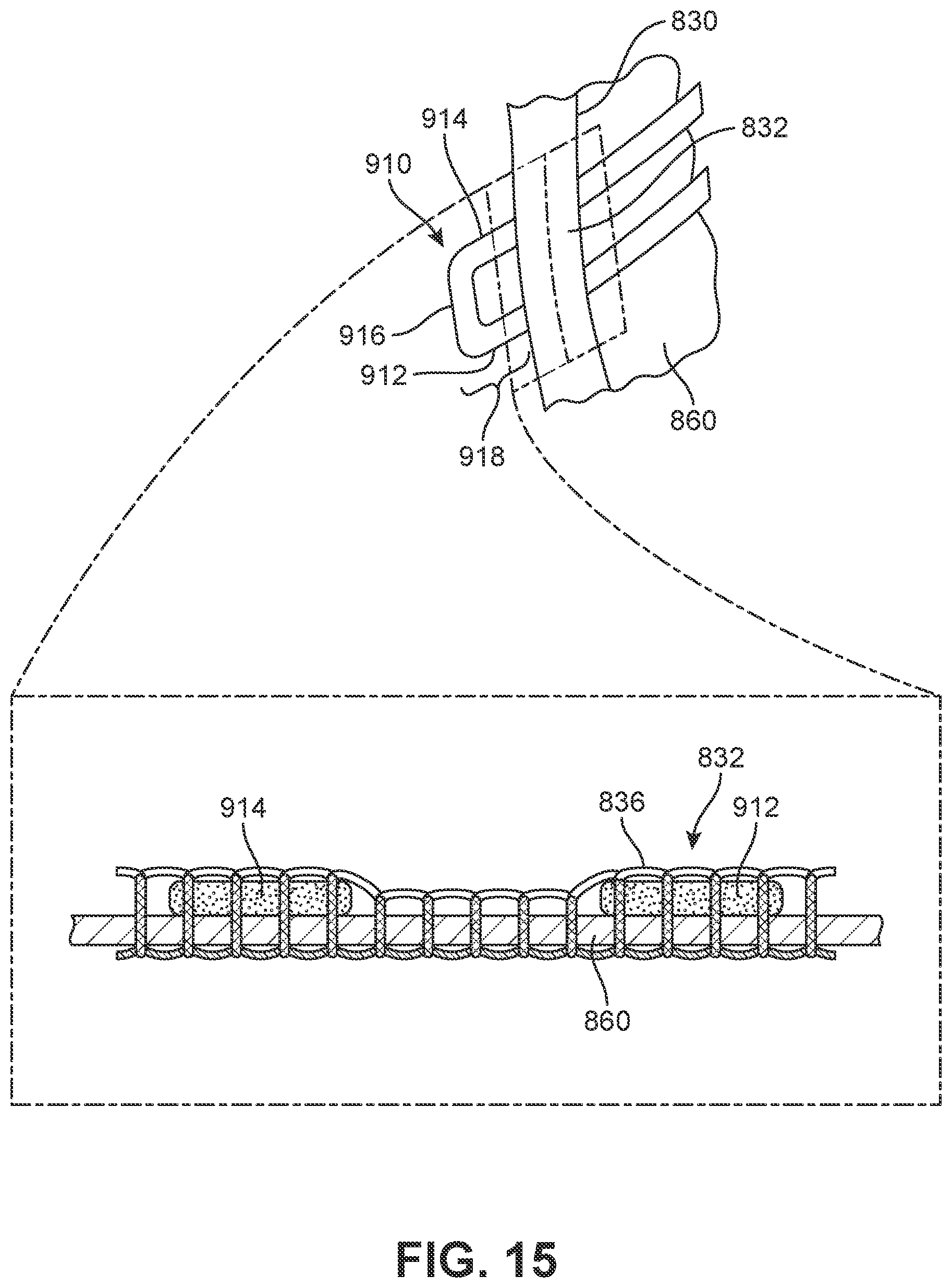Patent US12139835 Figure 15 – Method of making article with ribbon structure and embroidered edges