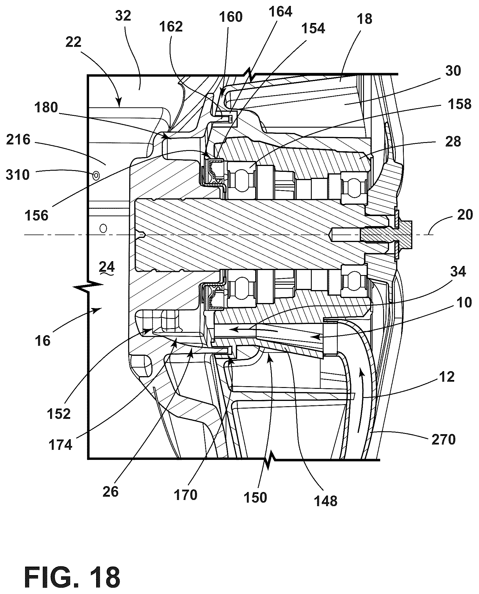 Patent US12139837 Figure 16 – Fluid delivery system for a front-load washing appliance for delivering fluid to lifters of the drum