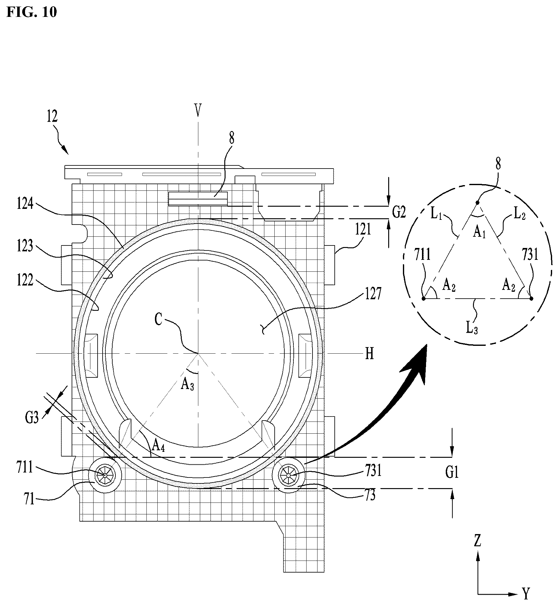 Patent US12139838 Figure 10 – Apparatus for treating laundry
