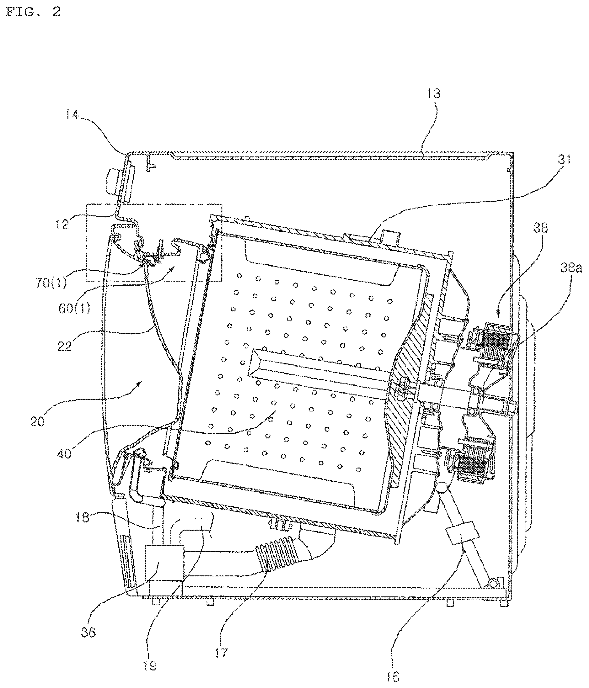 Patent US12139841 Figure 2 – Washing machine