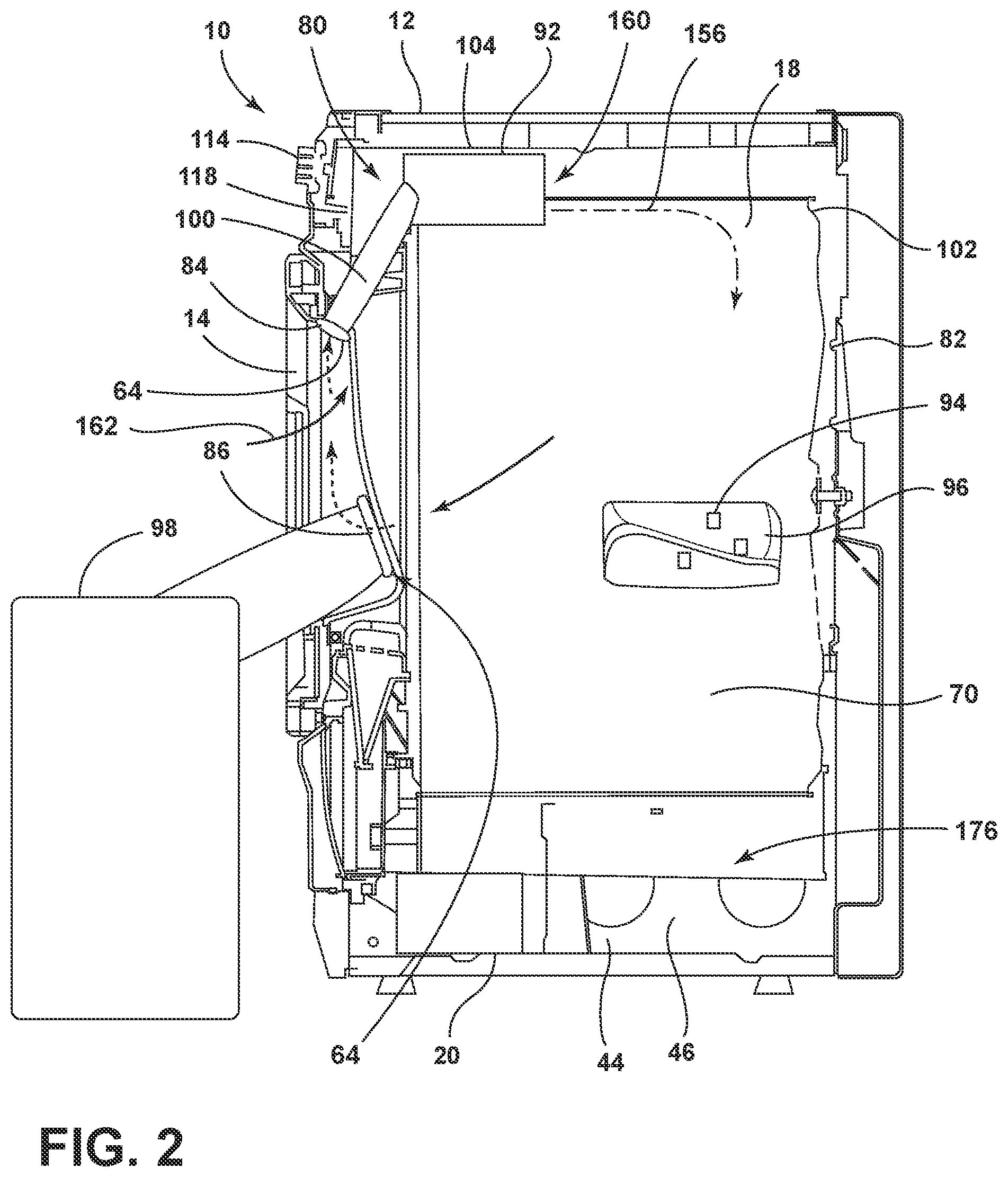 Patent US12139843 Figure 2 – Foreign substrate collector for a laundry appliance