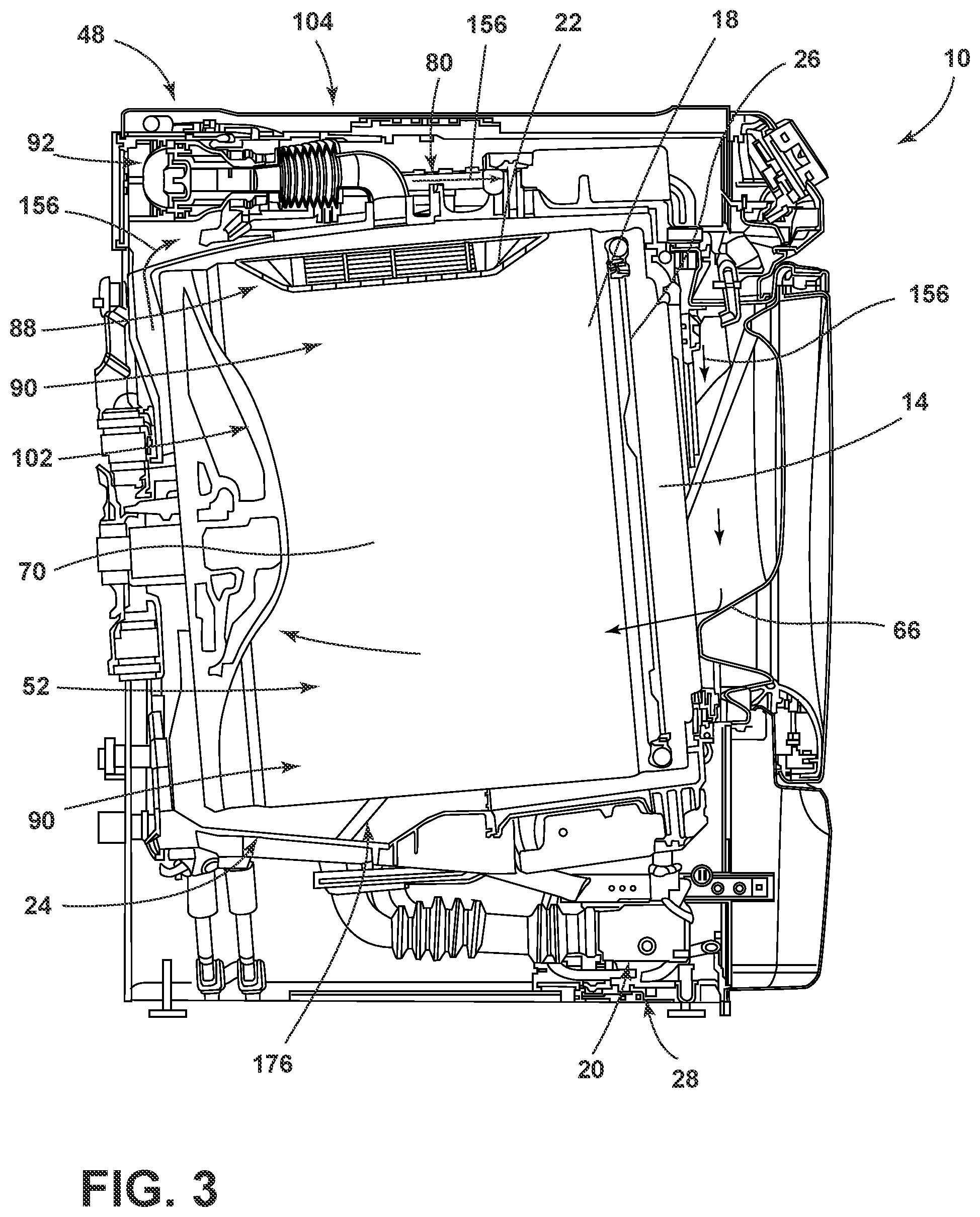 Patent US12139843 Figure 3 – Foreign substrate collector for a laundry appliance
